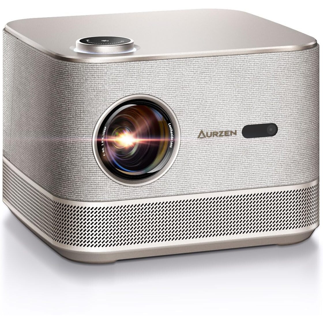 Aurzen Boom 3 3-In-1 Smart 4K Projector With Wifi And Bluetooth  3D Doiby Audio & 36W Speakers  Auto Focus & Keystone  Netflix Official 4K Supported 500 Ansi Home Outdoor Proyector Gold