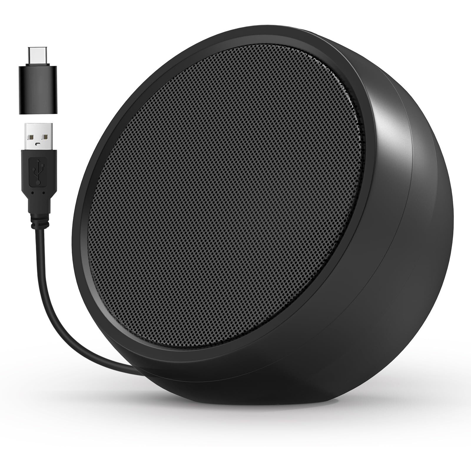 Abrru Usb Computer Speaker For Laptop  Pc  External Speakers For Desktop Computer  Crystal Clear Sound  Rich Bass  Loud Volume  Direct Control  Plug-N-Play (Black)