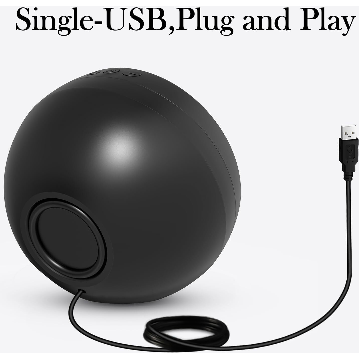 Abrru Usb Computer Speaker For Laptop  Pc  External Speakers For Desktop Computer  Crystal Clear Sound  Rich Bass  Loud Volume  Direct Control  Plug-N-Play (Black)