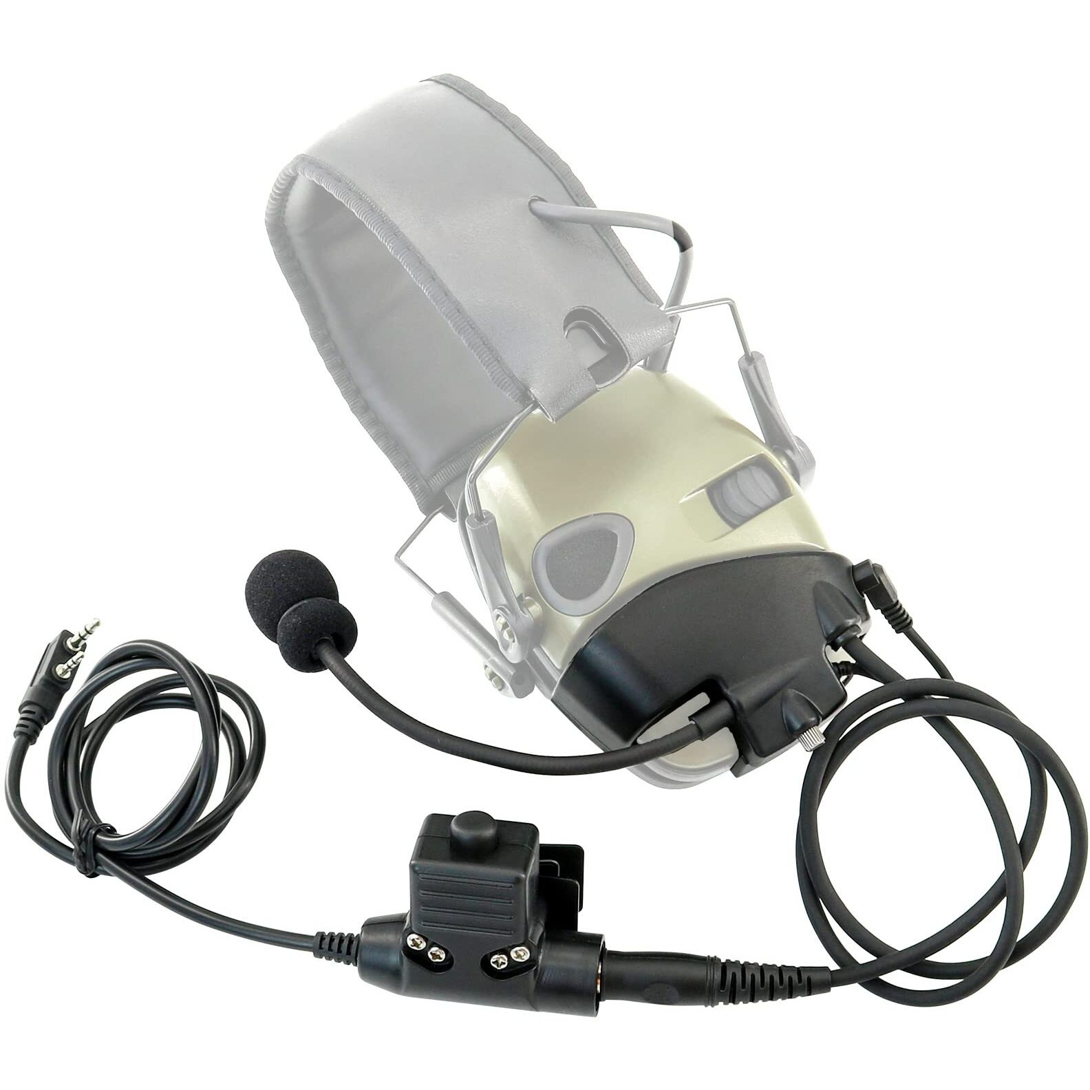 Tsvisioncore Microphone & Ptt For Howard Leight Impact Sports Noise Cancelling Headphones Airsoft (Black)