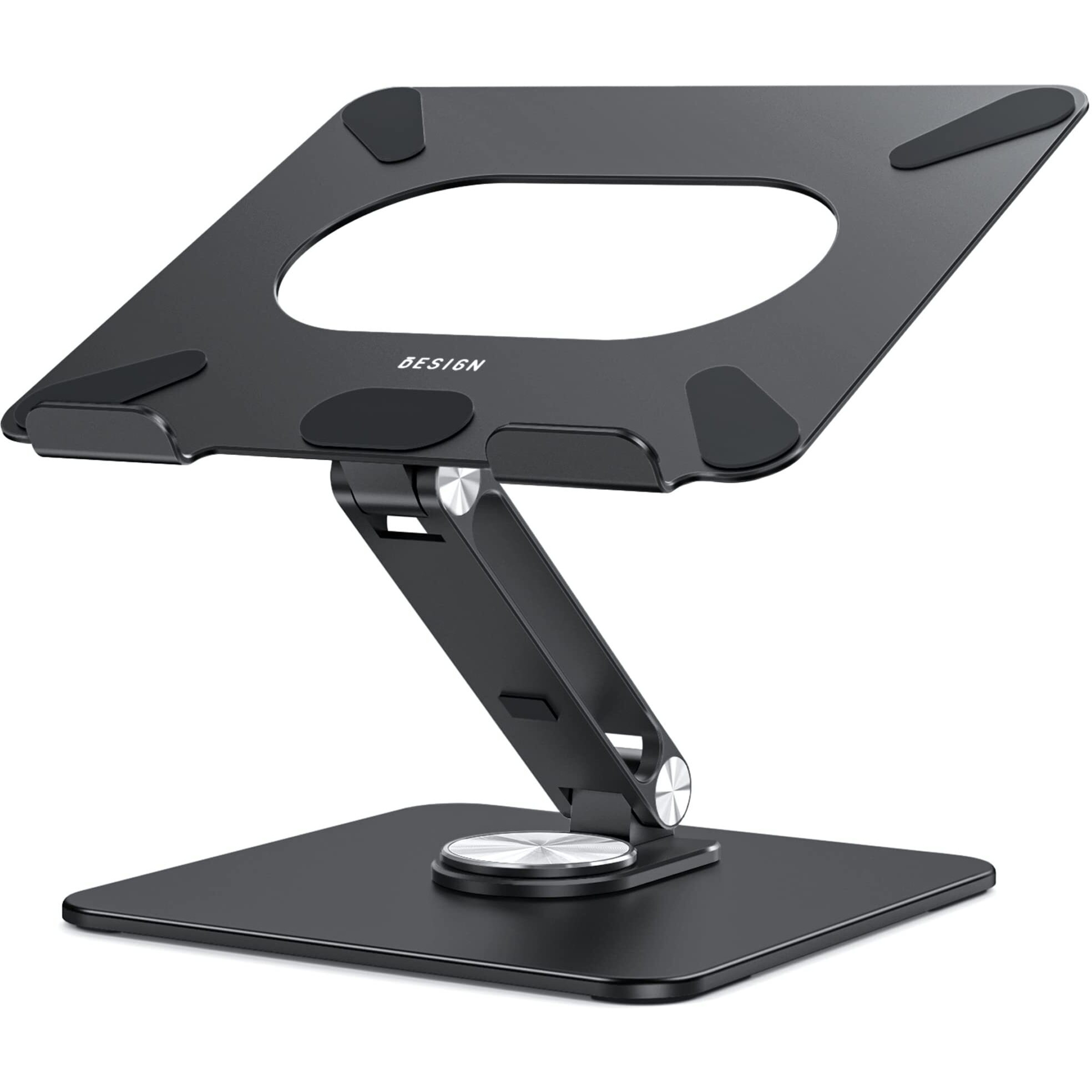 Besign Lsx7 Laptop Stand With 360 Rotating Base  Ergonomic Adjustable Notebook Stand  Riser Holder Computer Stand Compatible With Air  Pro  Dell  Hp  Lenovo More 10-15.6"" Laptops (Black)
