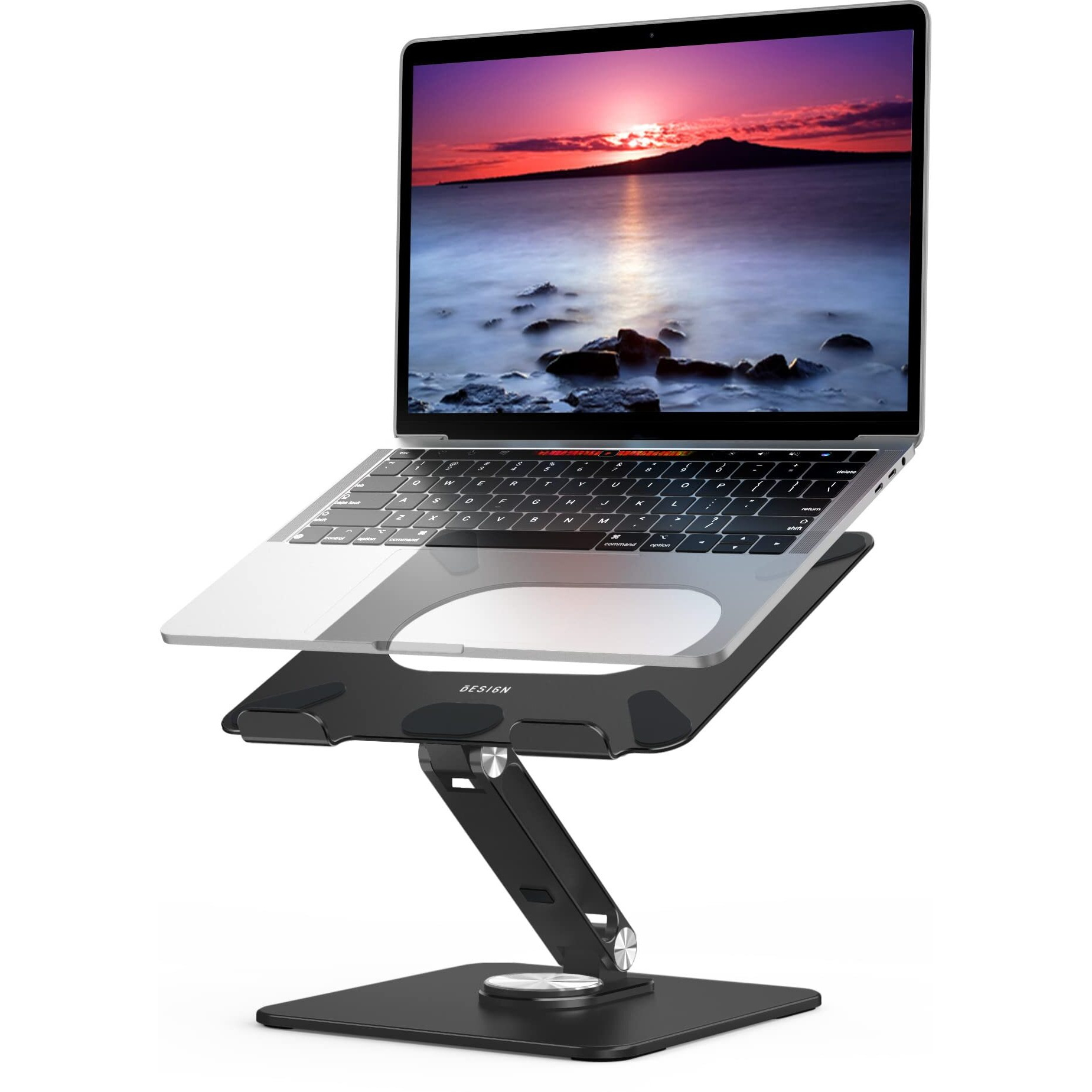Besign Lsx7 Laptop Stand With 360 Rotating Base  Ergonomic Adjustable Notebook Stand  Riser Holder Computer Stand Compatible With Air  Pro  Dell  Hp  Lenovo More 10-15.6"" Laptops (Black)