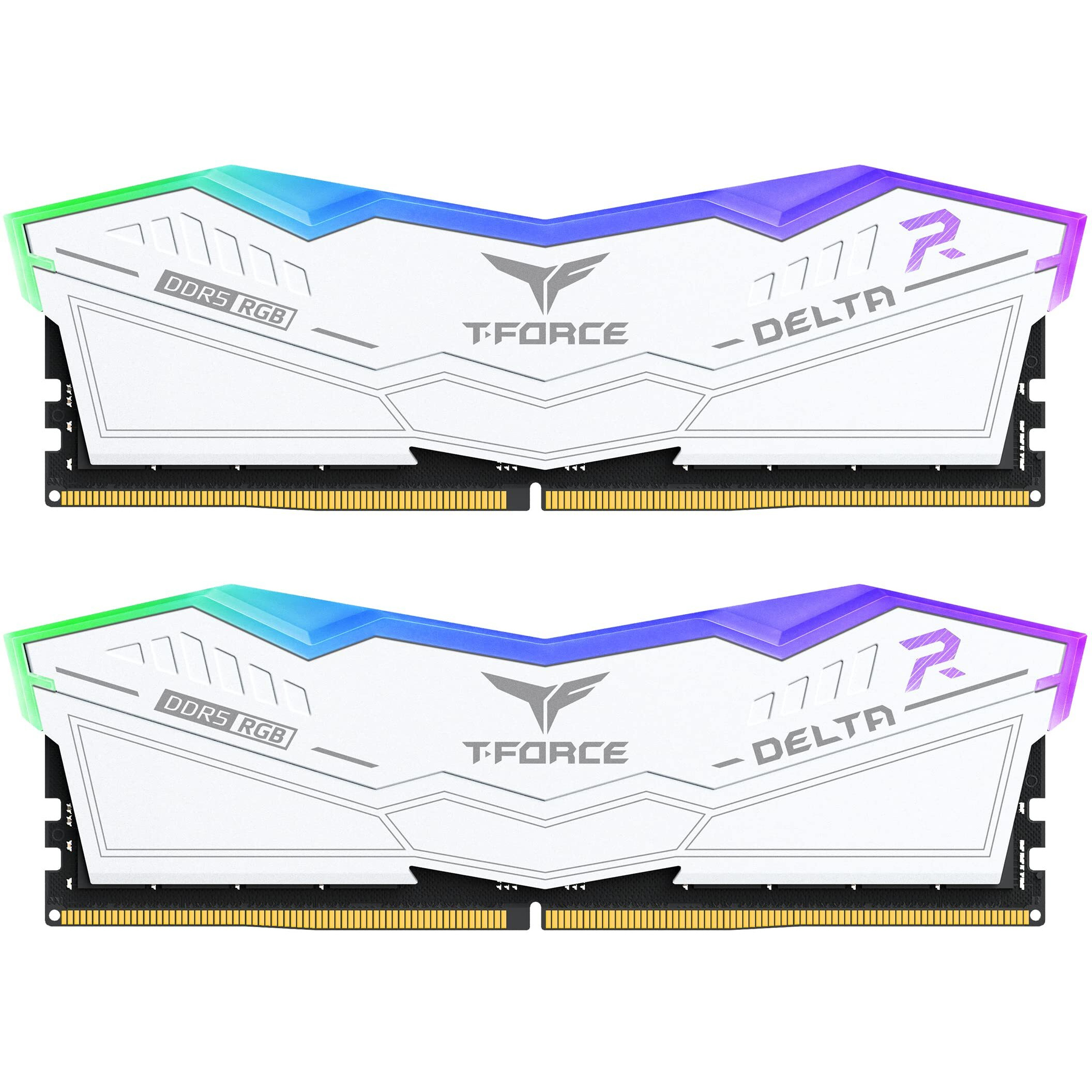 Teamgroup T-Force Delta Rgb Ddr5 Ram 48Gb (2X24Gb) 7600Mhz Pc5-60800 Cl36 M-Die Desktop Memory Module Ram For 600 700 Series Chipset Xmp 3.0 Ready White - Ff4D548G7600Hc36Edc01