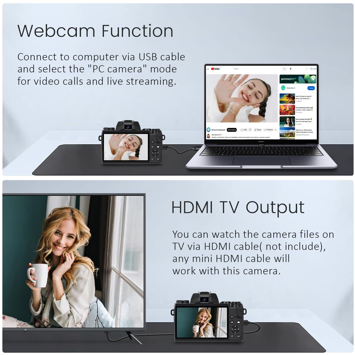 Saneen Digital Camera  4K Cameras For Photography & Video  64Mp Wifi Touch Screen Vlogging Camera For Youtube With Flash  32Gb Sd Card  Lens Hood  3000Mah Battery  Front And Rear Cameras - Black