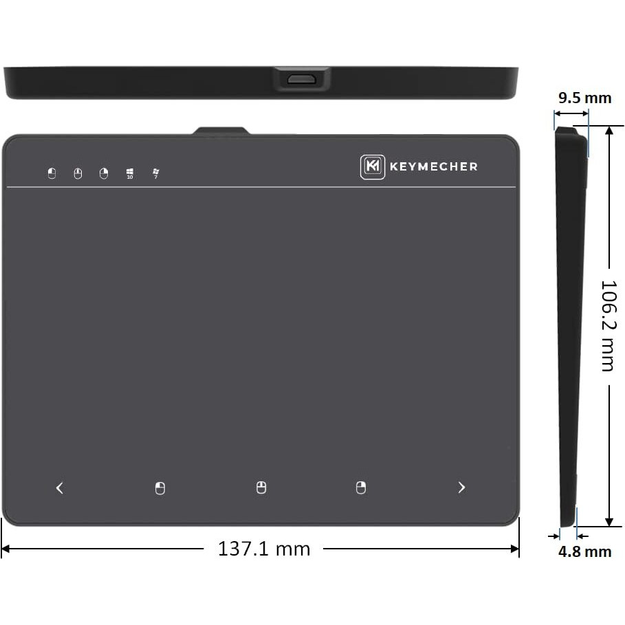 Keymecher Mano 603 Wired Precision Trackpad  Slim  Multi-Gesture Usb Touchpad Mouse For Computers  Notebooks  Pcs  Laptops - Windows 7/10/11 Compatible
