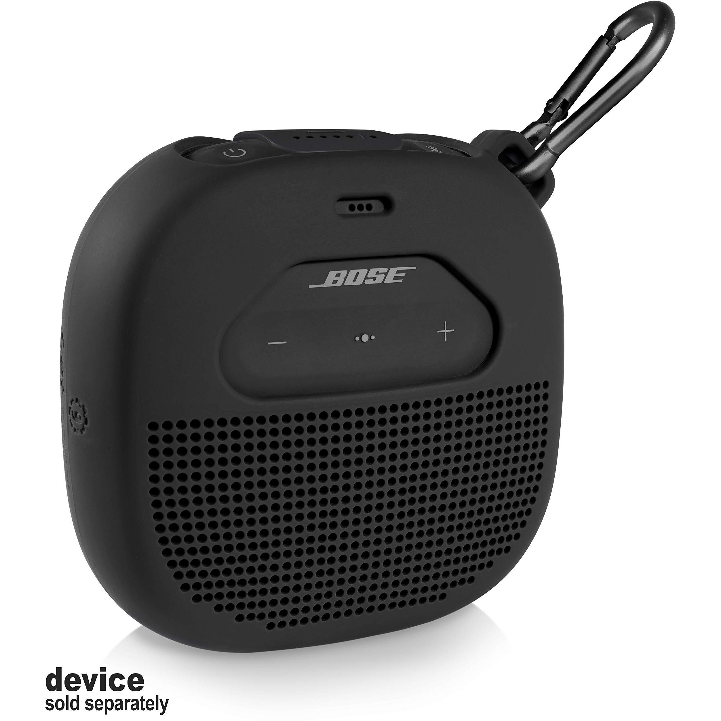 Silicone Cover Sleeve For Bose Soundlink Micro Portable Outdoor Speaker  Customized Design Skin Giving All 6 Directions Protection  Best Matching In Shape And Color(Black)