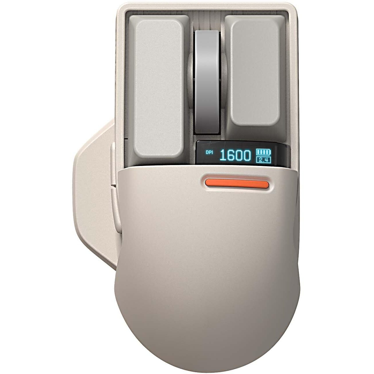 Lofree Touch Pbt Wireless Mouse With Usb Receiver  Bluetooth  Wired Connection  Rechargeable  4000 Dpi With Oled Screen Compatible With Glass Surface For Mac Windows Pc Notebook/Block Retro Grey