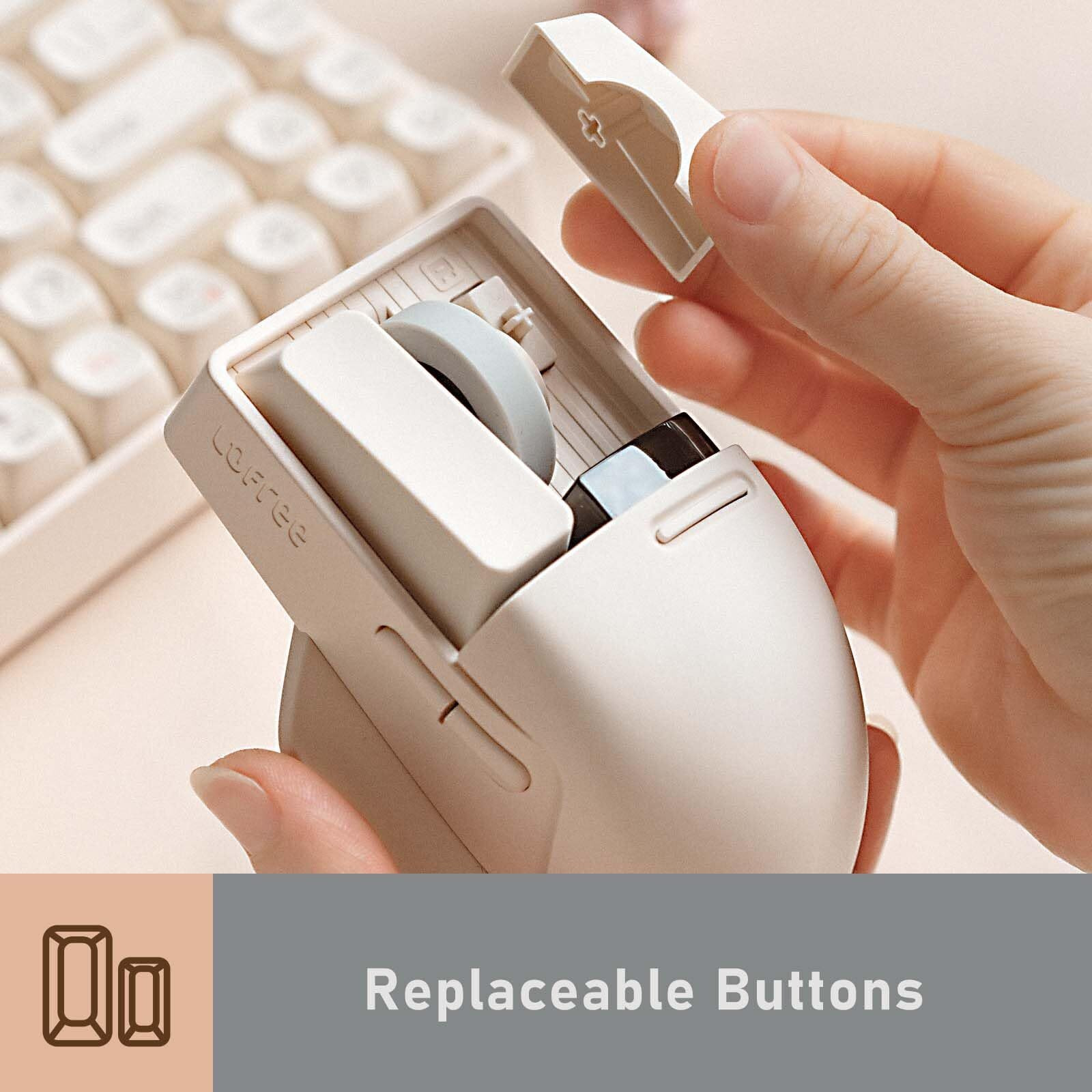 Lofree Touch Pbt Wireless Mouse With Usb Receiver  Bluetooth  Wired Connection  Rechargeable  4000 Dpi With Oled Screen Compatible With Glass Surface For Mac Windows Pc Notebook/Block Retro Grey