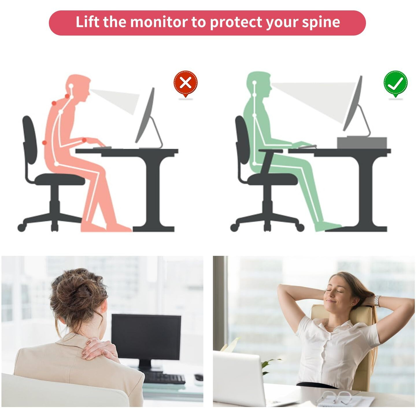 Gianotter Monitor Stand With Drawer And Pen Holder  Desk Organizers And Accessories  2-Tier Monitor Riser  Ideal For Office Supplies Desk Accessories(Pink)