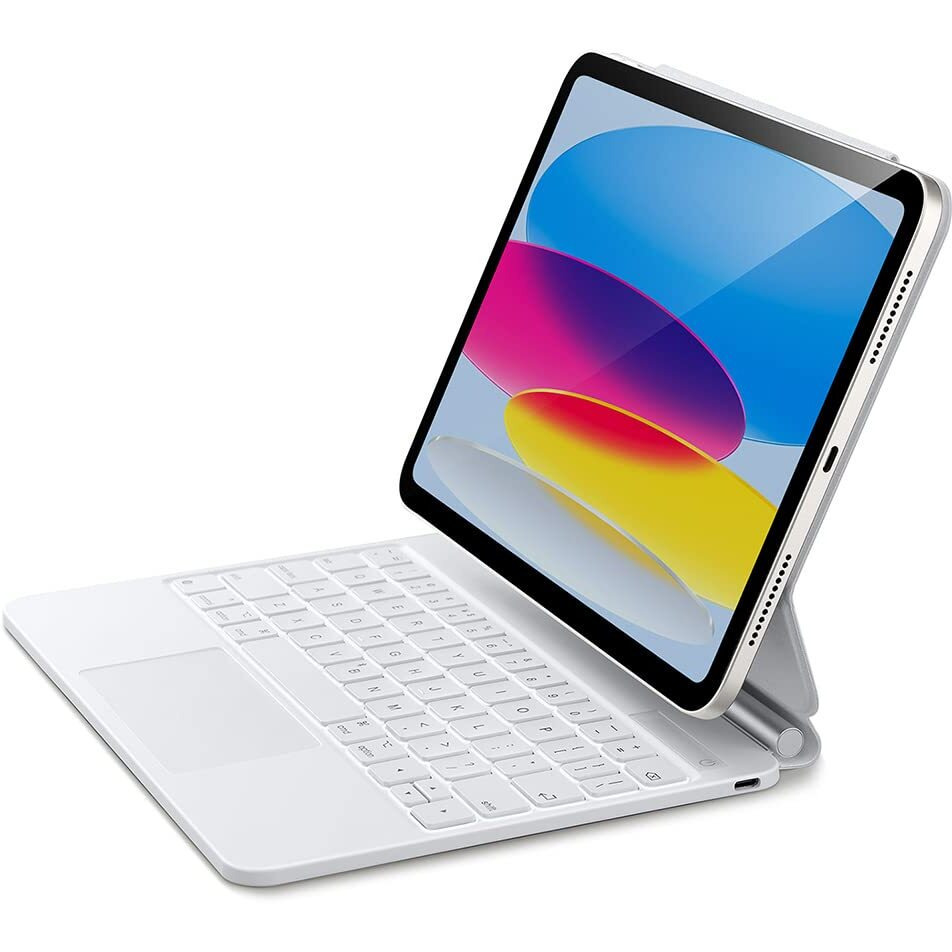 Esr Ipad Keyboard 10Th Generation  Magic Keyboard Case For Ipad 10Th Generation (2022)  Ipad Keyboard Case With Floating Cantilever Stand  Springy Backlit Keys  Multi-Touch Trackpad  White