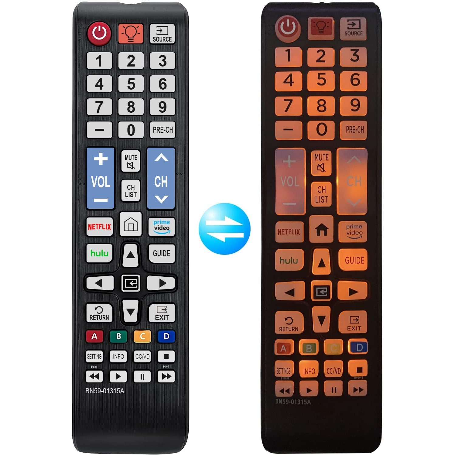 Bn59-01315A Universal Backlit Remote Control For Samsung Tv Remote Replacement All Samsung Smart Tv  Led  Lcd  Hdtv  3D  Series Tv