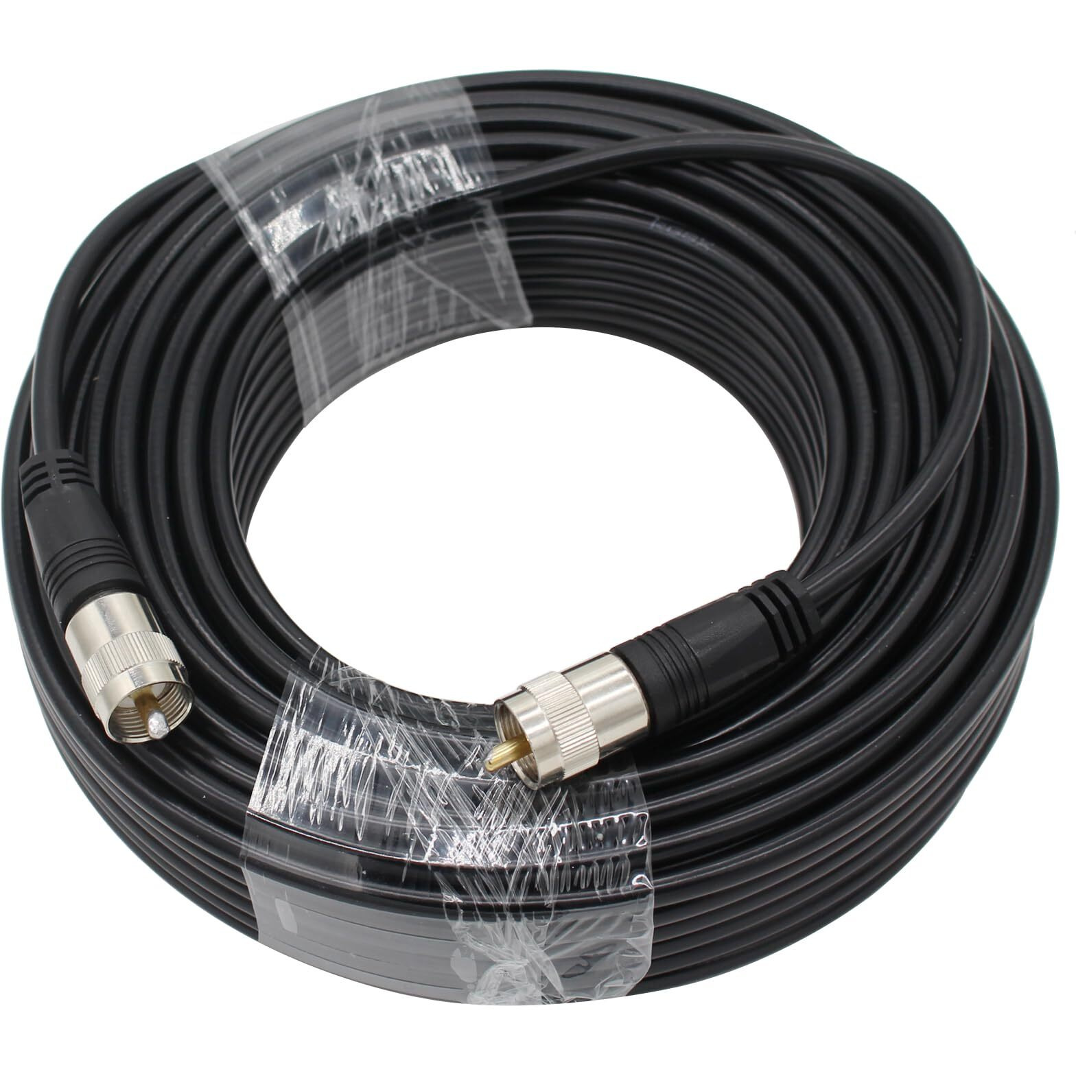 Exgoofit Rg8X Coaxial Cable 100Ft  Cb Coax Cable  Uhf Pl259 Male To Male Coaxial Cable Connector For Ham Radio  Antenna Analyzer