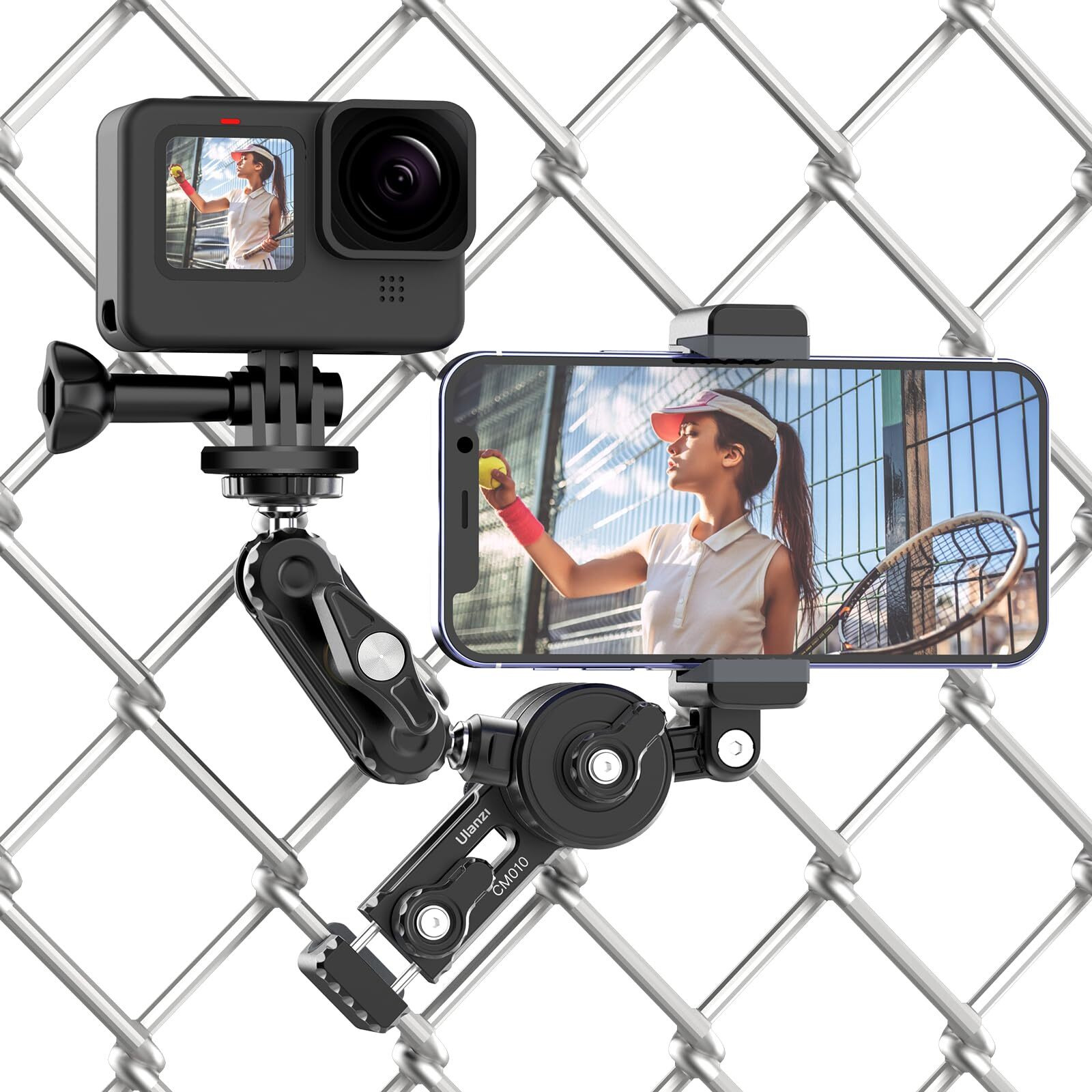 Baseball Fence Mount Holder For Gopro - Ulanzi Cm010 Action Cam Fence Clamp Mount Phone Holder Video Accessories For Gopro Hero/Dji Action/Insta360
