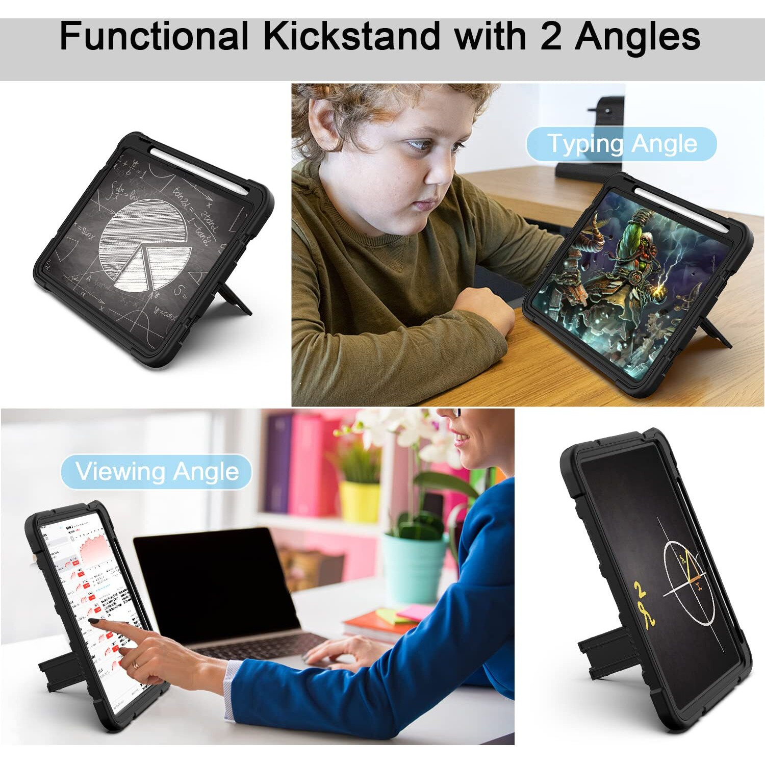 Azzsy Case For Ipad 10Th Generation 10.9 Inch 2022  [Built-In Pencil Holder] Heavy Duty Shockproof Rugged Protective Case For Ipad 10.9 Inch 2022 Release  Black