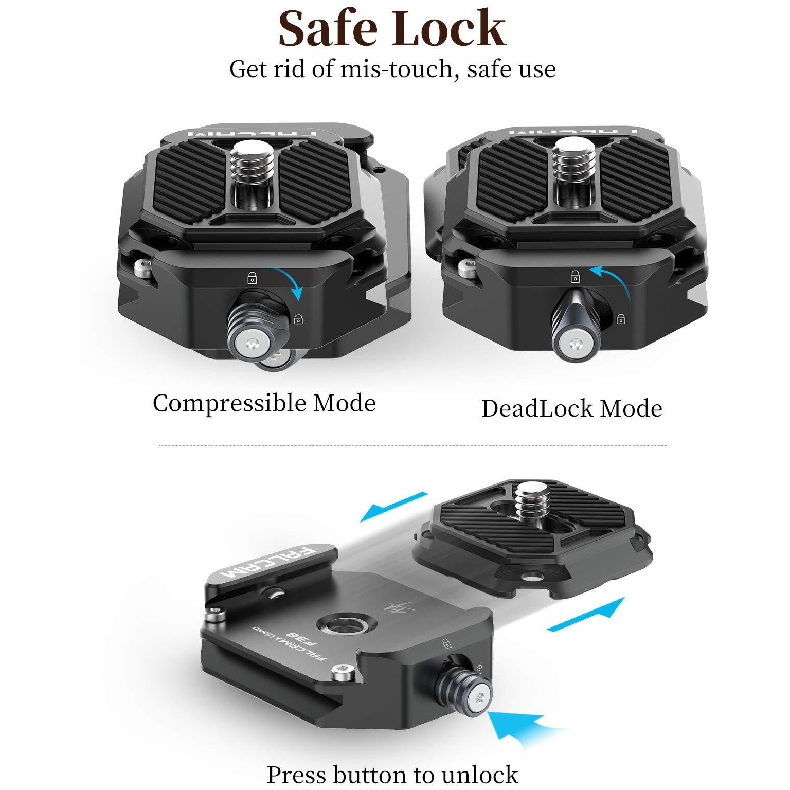 Ulanzi F38 Camera Quick Release Plate W 1/4"" To 3/8"" Screw Thread  Quick Release System Qr Plate Camera Tripod Mount Adapter For Sony Canon Monopod Dslr Stabilizer Slider Dji Switch Between Stablizer