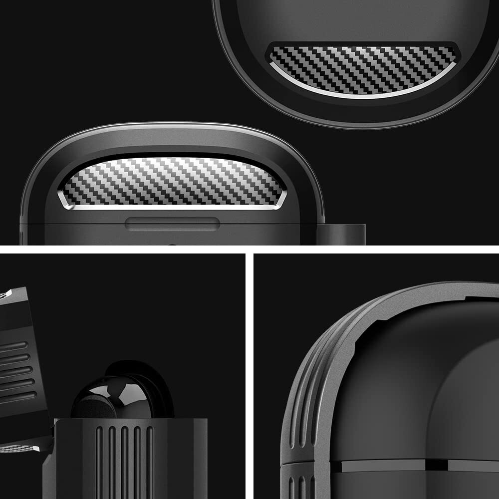 Spigen Rugged Armor Designed For Bose Quietcomfort Ultra Earbuds Case (2023) And Bose Quietcomfort Earbuds Ii Case (2022) - Matte Black