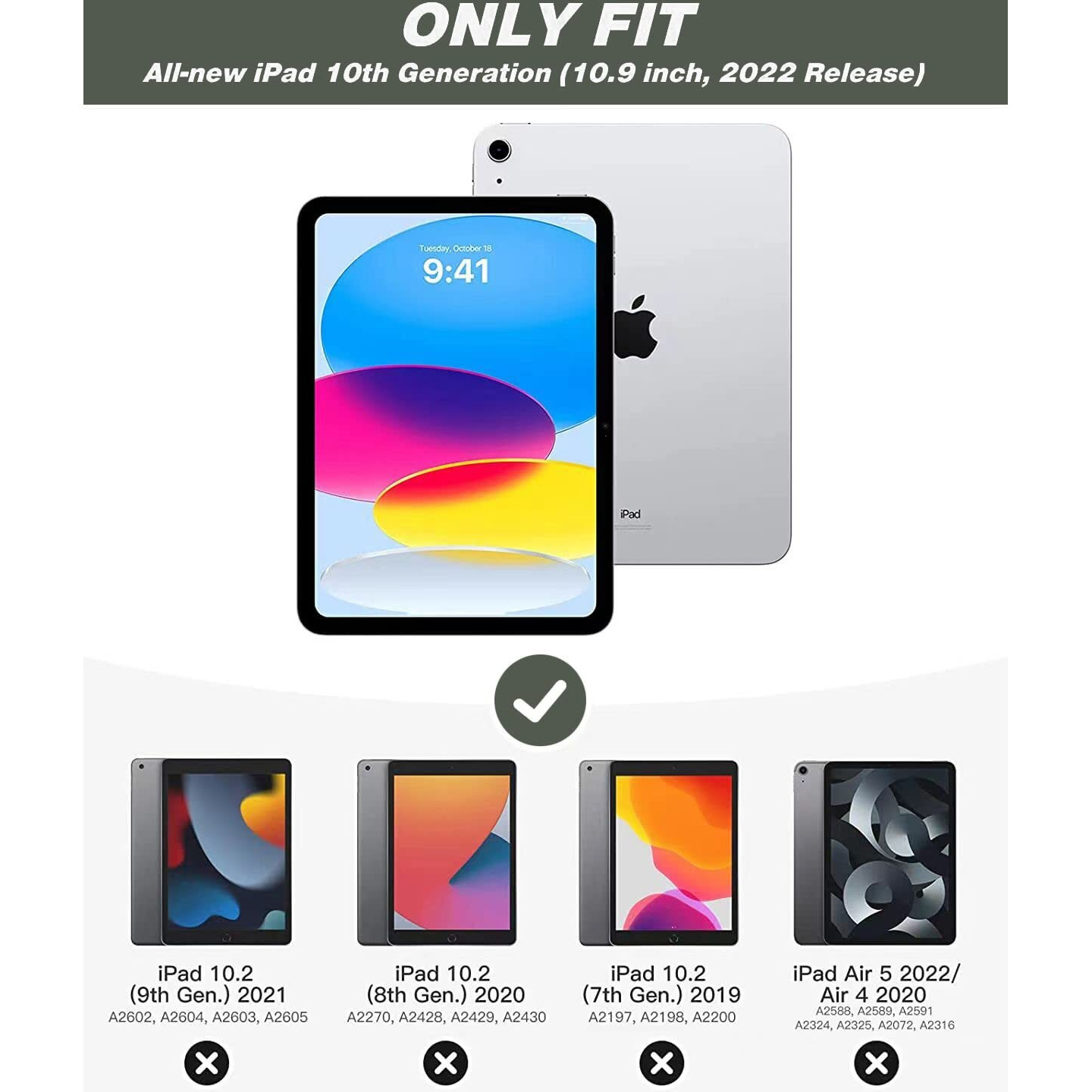 Zryxal New Ipad 10Th Generation Case 10.9 Inch 2022 With Pencil Holder  Smart Ipad Case With Soft Tpu Back [Support Auto Wake/Sleep] (Dark Green)