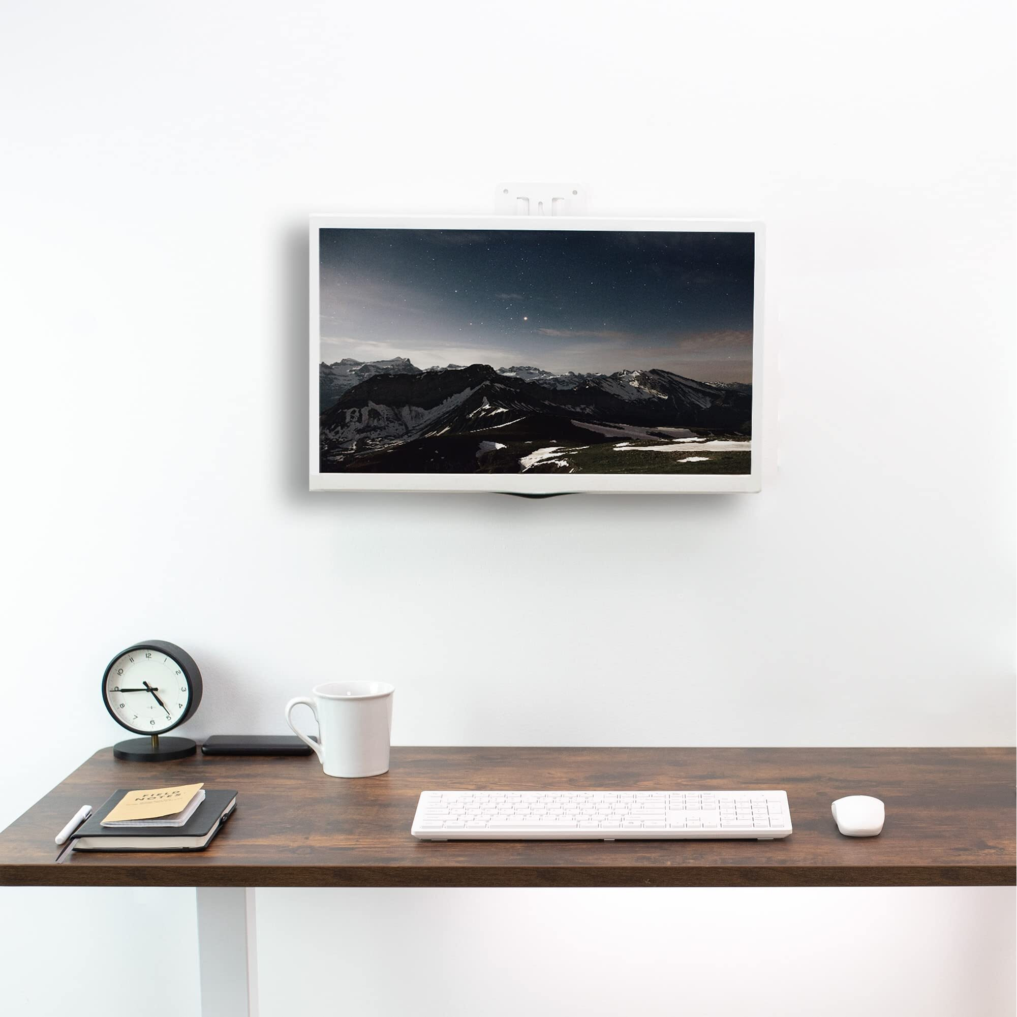 Vivo Height Adjustable 17 To 32 Inch Single Monitor Articulating Wall Mount For Standing Workstations  Fits 1 Screen With Max Vesa 100X100Mm  White  Mount-Vw01Aw