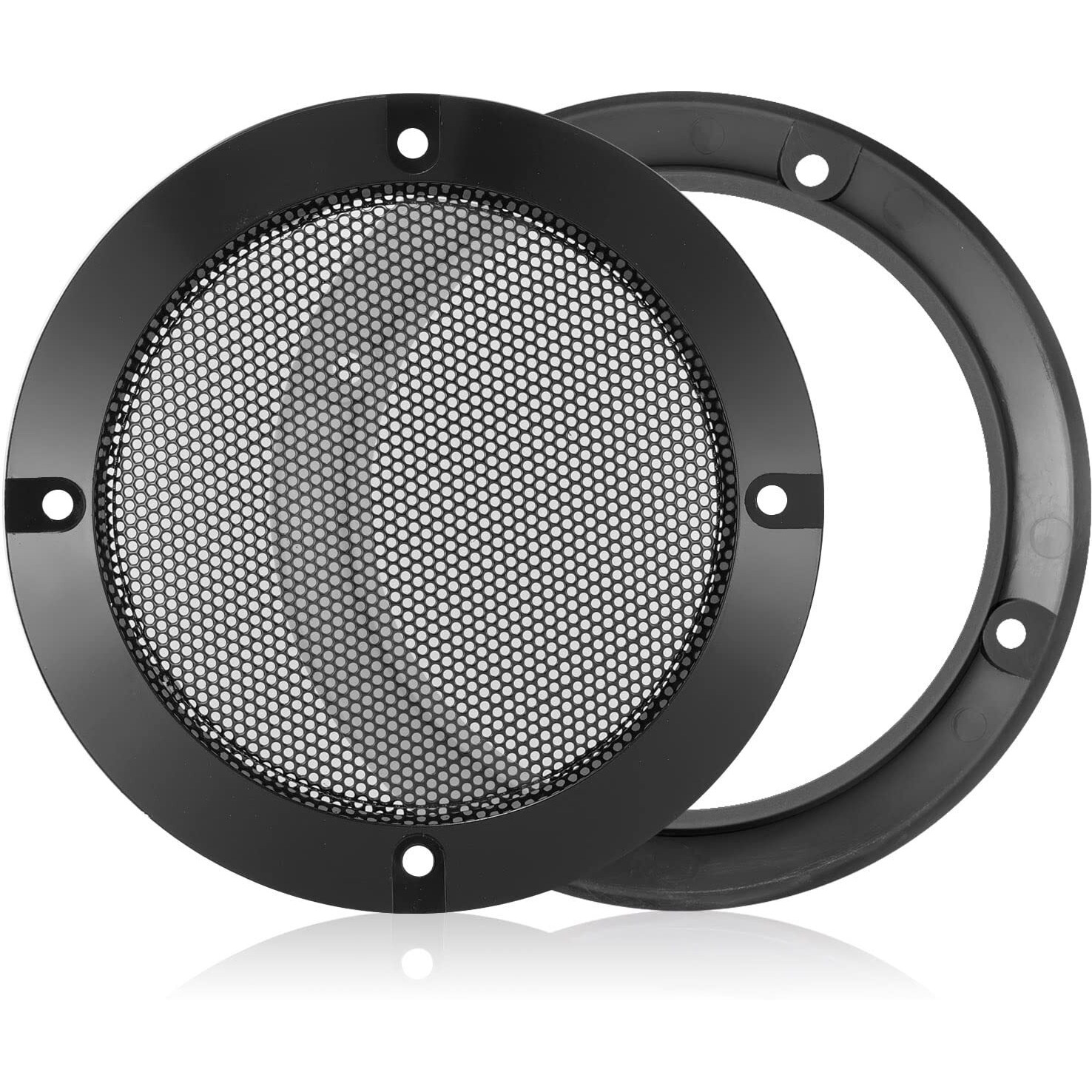 Facmogu 2Pcs 6.5In Audio Speaker Mesh Cover  Speaker Protective Grille With Black Wire Mesh & Metal Glossy  Steel Mesh Speaker Cover With 8Pcs Screws For Loudspeaker Mounting