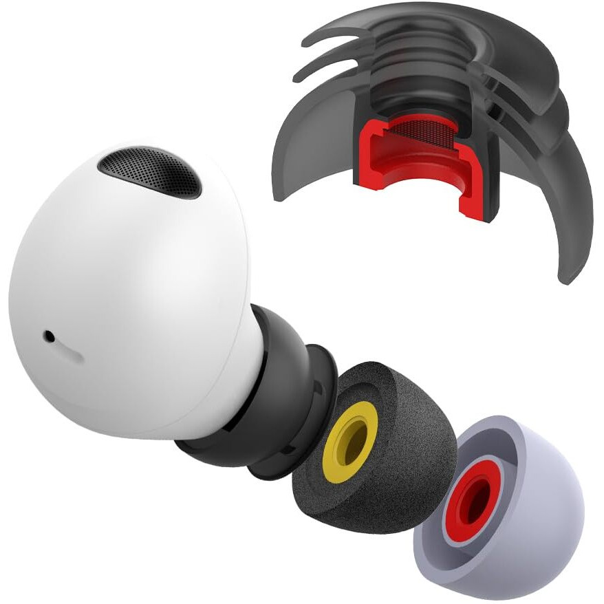 Diofit/Galaxy Buds2 Pro Buds Eartips Compatible For Samsung & Beats (Silicone Black(L))
