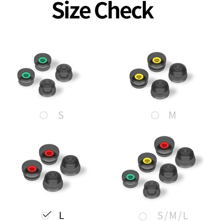 Diofit/Galaxy Buds2 Pro Buds Eartips Compatible For Samsung & Beats (Silicone Black(L))