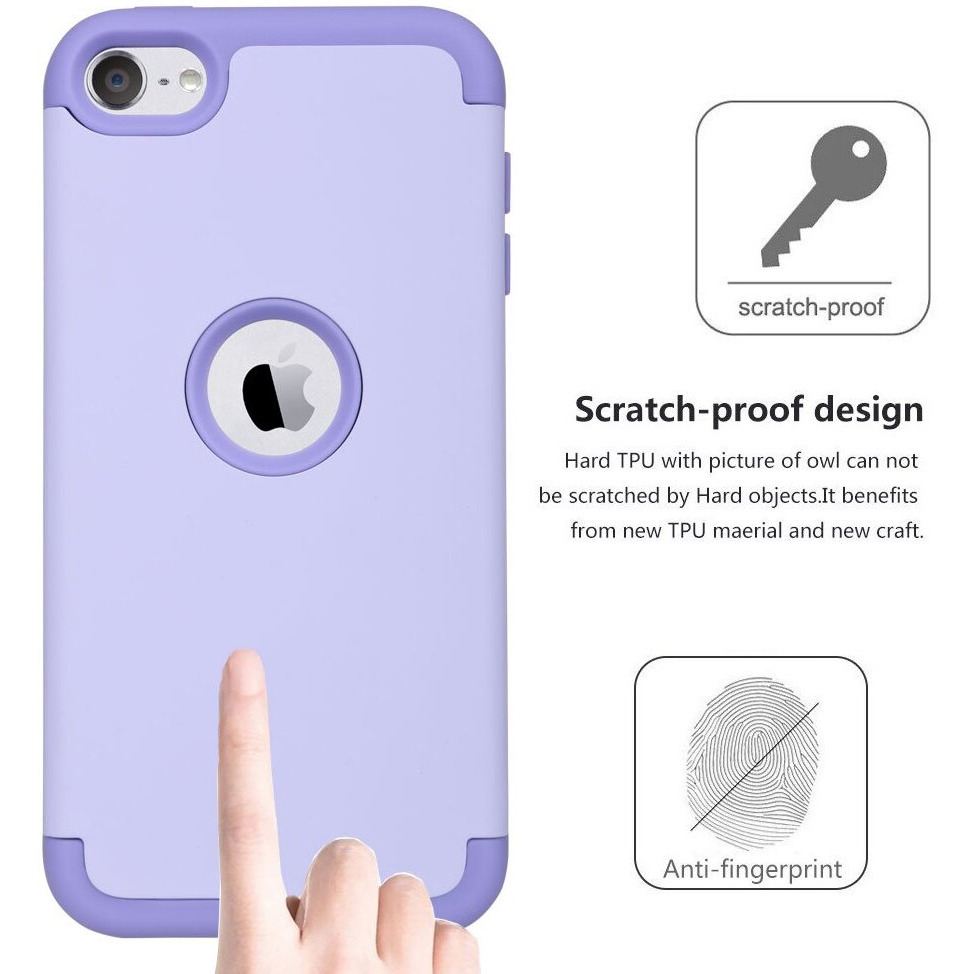 Ulak Compatible With Ipod Touch 7 Case  Ipod Touch 6 Case  Ipod Touch 5 Case  Heavy Duty High Impact Knox Armor Case Cover For Ipod Touch 5Th/6Th/7Th Generation  Purple