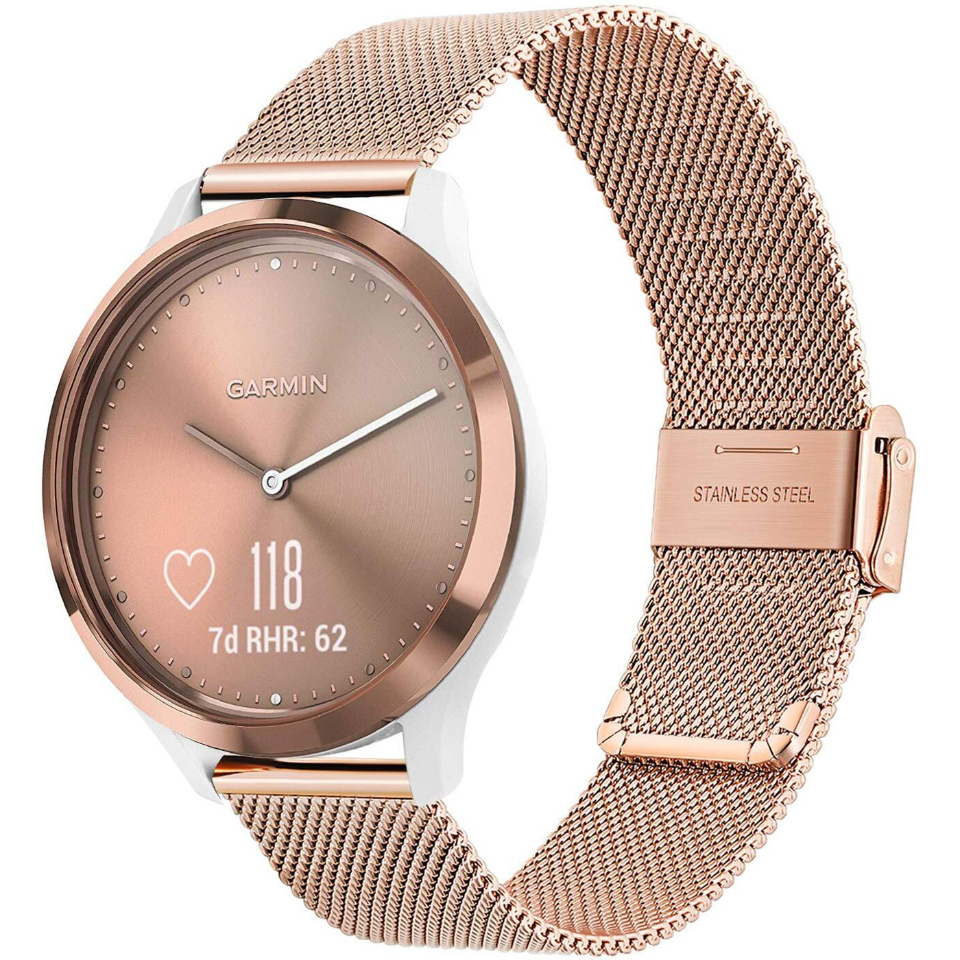 Trumirr For Garmin Vivomove Hr/Vivoactive 3 / Vivoactive 5 Watchband Women Men  Mesh Stainless Steel Watch Band For Garmin Venu/Venu Sq/Venu Sq 2 / Vivomove 3 / Luxe/Style/Trend