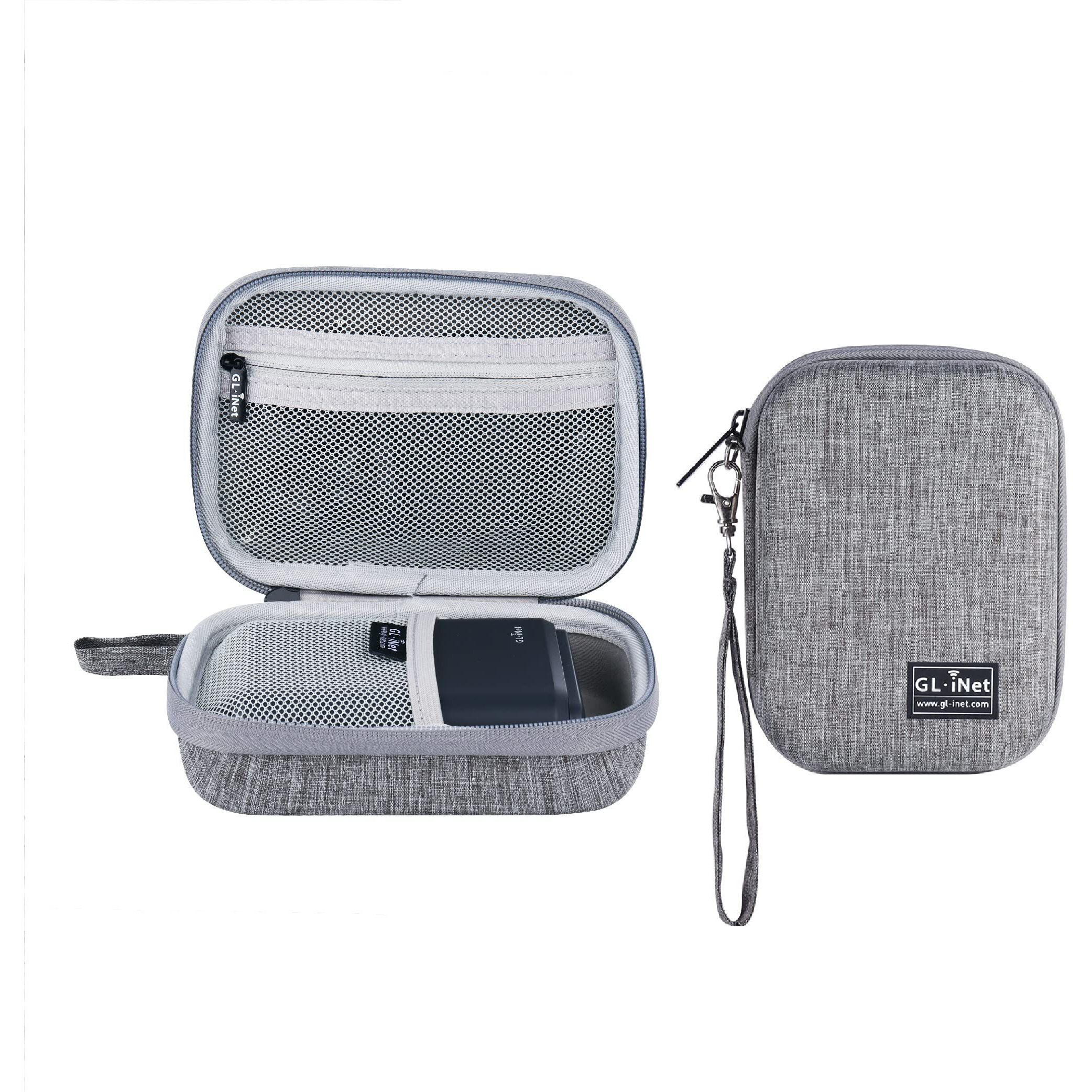Gl.Inet Gadget Organizer Case For Travel Routers Gl-Axt1800/ Mt3000/ Sft1200/ E750/ A1300  Chargers  Cables  And Accessories  Durable Pouch  Hand-Carry Eva Bag  Anti-Shock  Water Resistant (Grey)