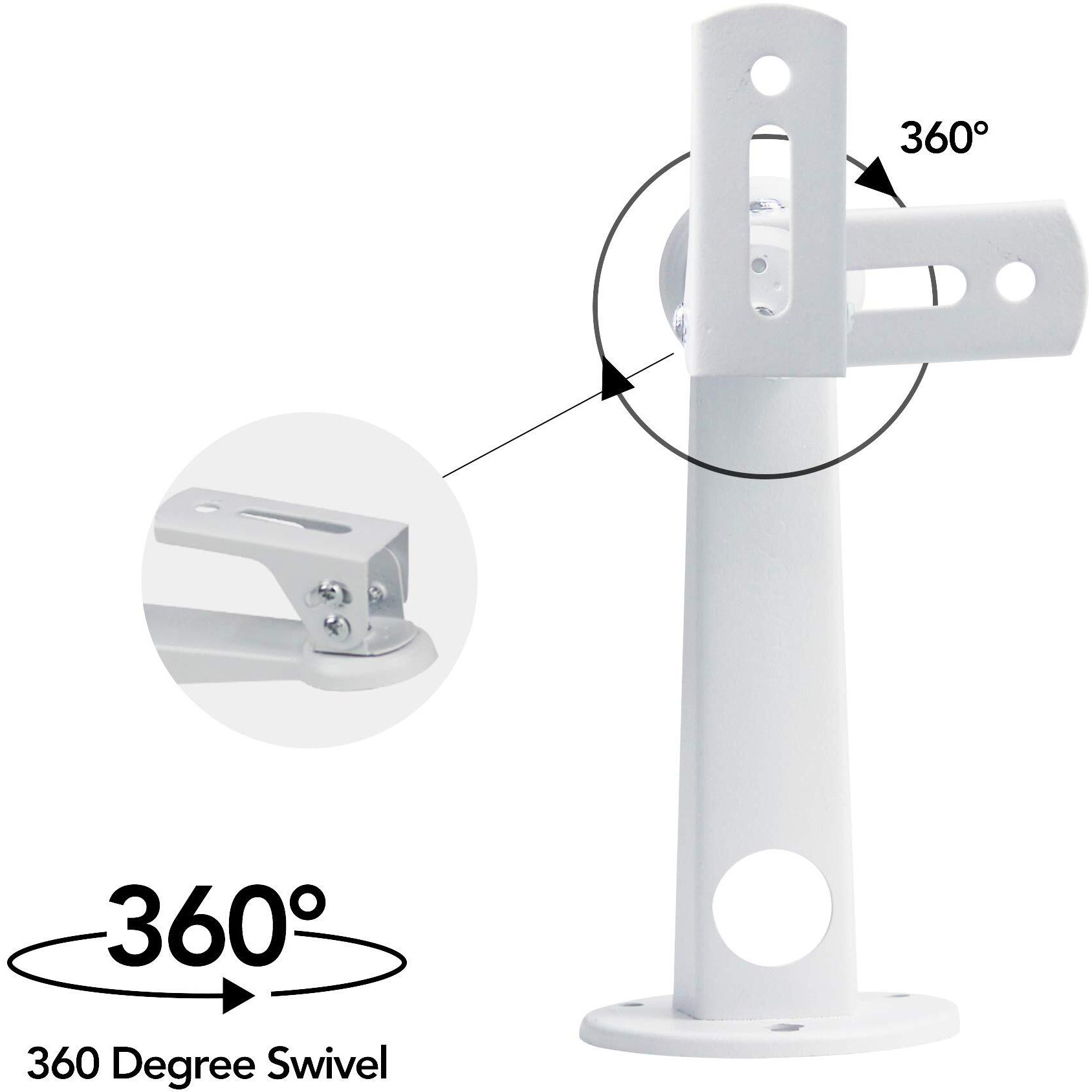 Drsn Mini Projector Wall Mount/Projector Hanger/Cctv Security Camera Housing Mounting Bracket(White) - For Cctv/Camera/Projector/Webcam - With Load 11 Lbs Length 7.8 Inch - Rotation 360 (White)