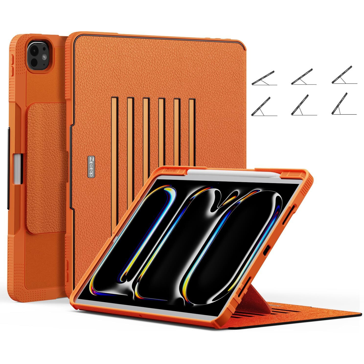 Ztotopcases For New Ipad Pro 12.9 Inch Case 2022/2021/2020 6Th/5Th/4Th Generation  [6 Magnetic Stand] Full Protective Cover For Ipad Pro 12.9""  Orange