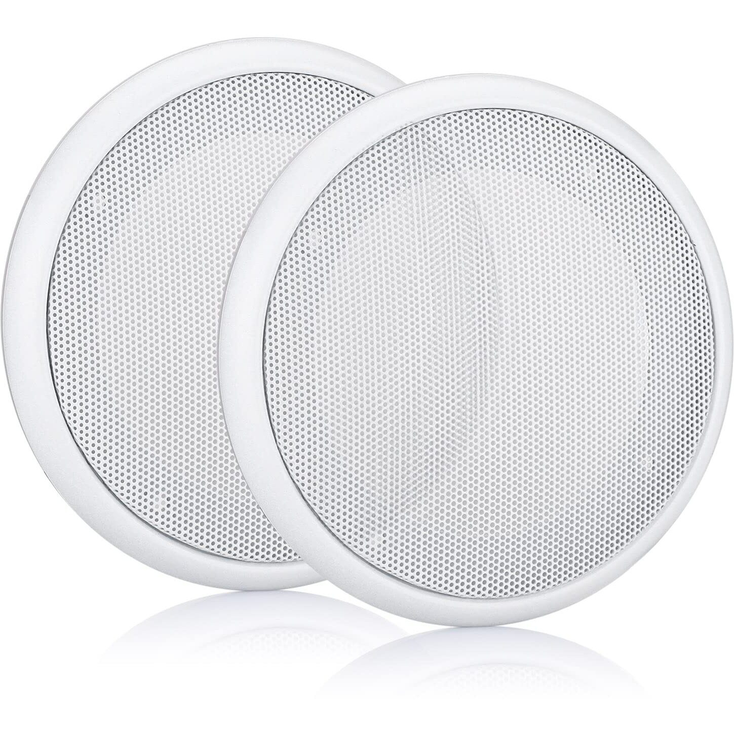 Facmogu 2Pcs 4In White Round Speaker Grill Covers  Universal Surface-Mount Ceiling Speaker/Hole Covers  Audio Speaker Mesh Guard Protective Case For Home Theater  Rv Or Marine Installation