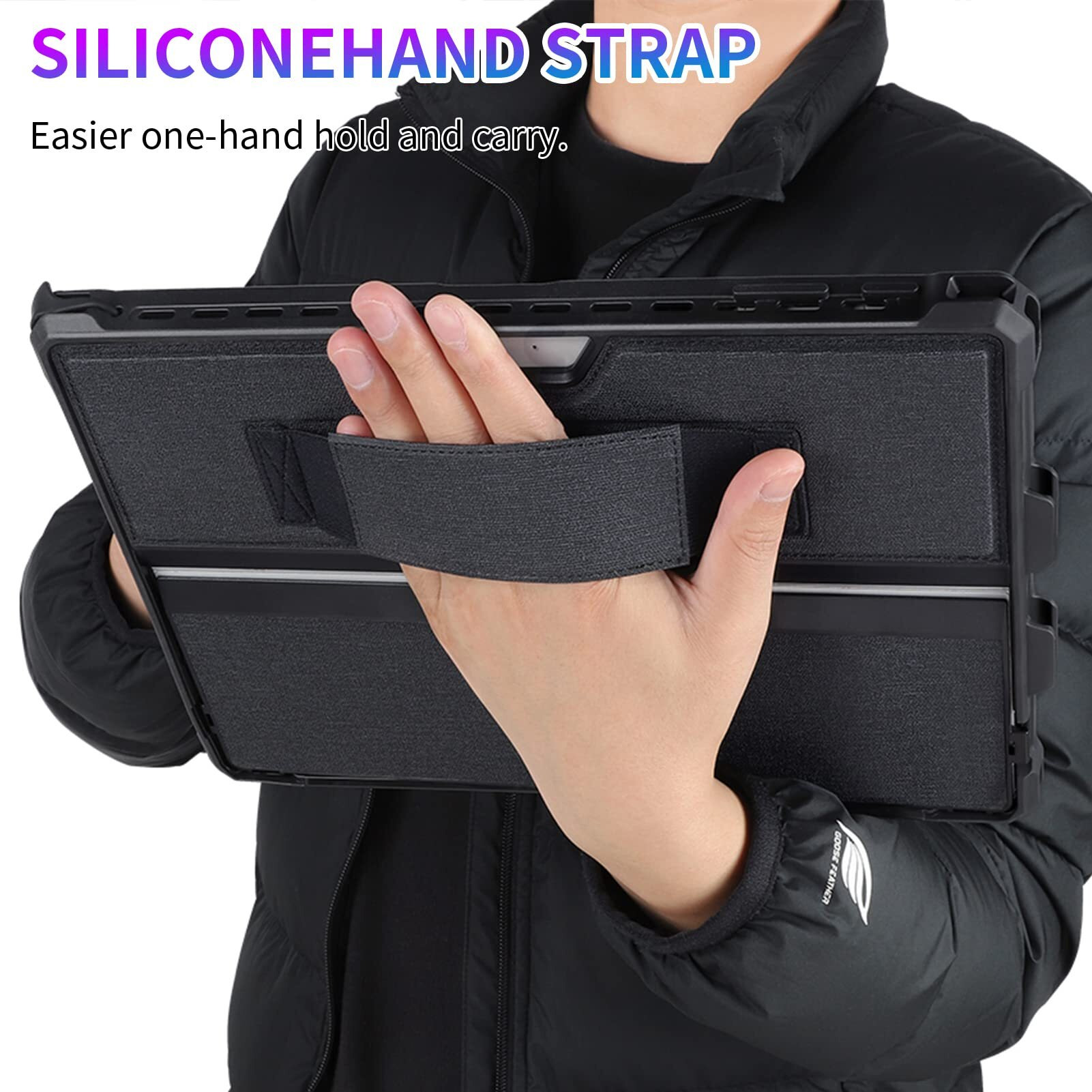 Case For 12.3"" Microsoft Surface Pro 7+/Pro 7/Pro 6/Pro 5/Pro 4/Pro Lte Protective Rugged Cover Case  With Stylus Pen Holder And Hand Strap  Compatible With Type Cover Keyboard