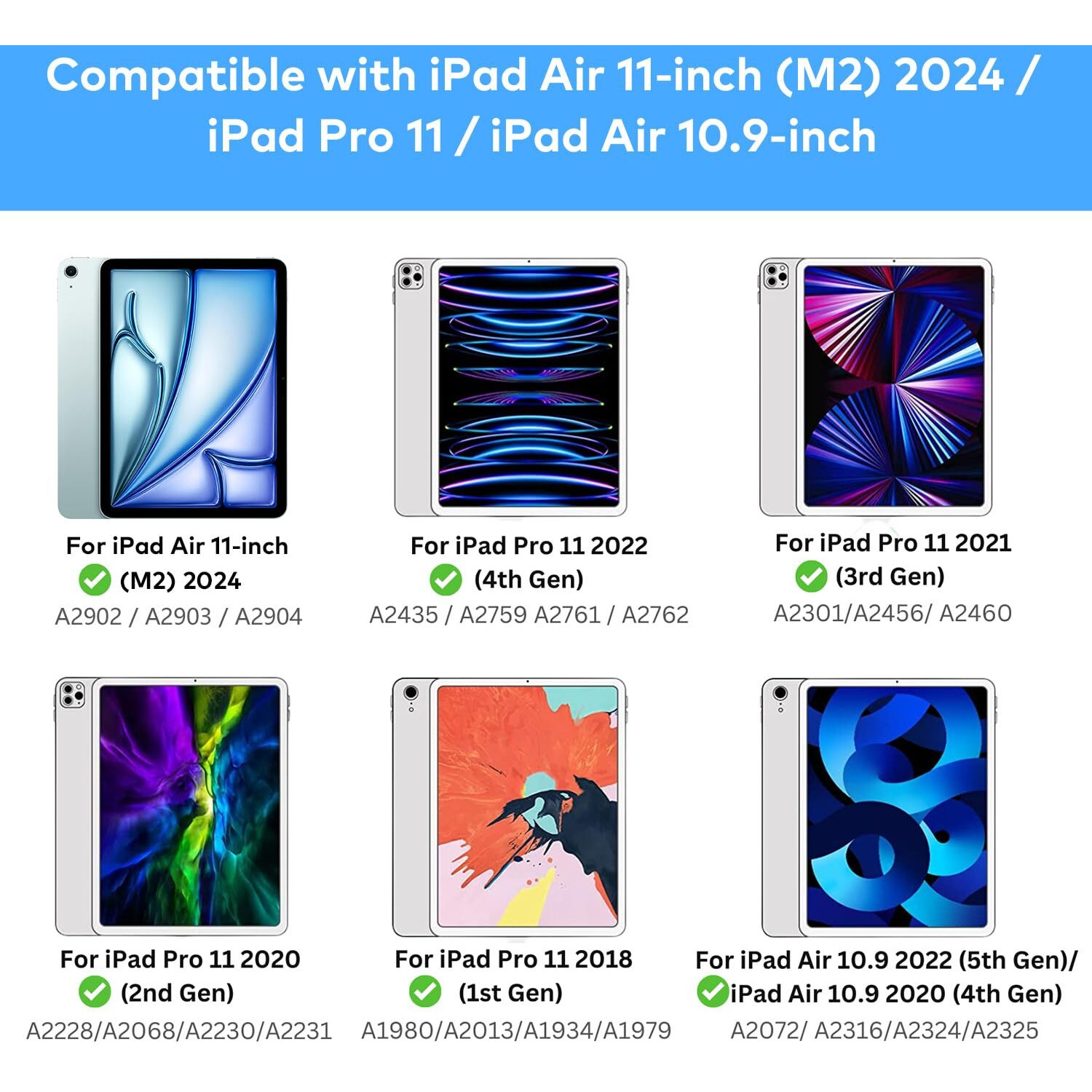 Keyboard Case For Ipad Air 11-Inch (M2) 2024 & Ipad Pro 11 Inch (1St/2Nd/3Rd/4Th Generation) - Magic-Style Magnetic Keyboard Case With Multi-Touch Trackpad Compatible With 10.9  Ipad Air 4Th/5Th Gen.