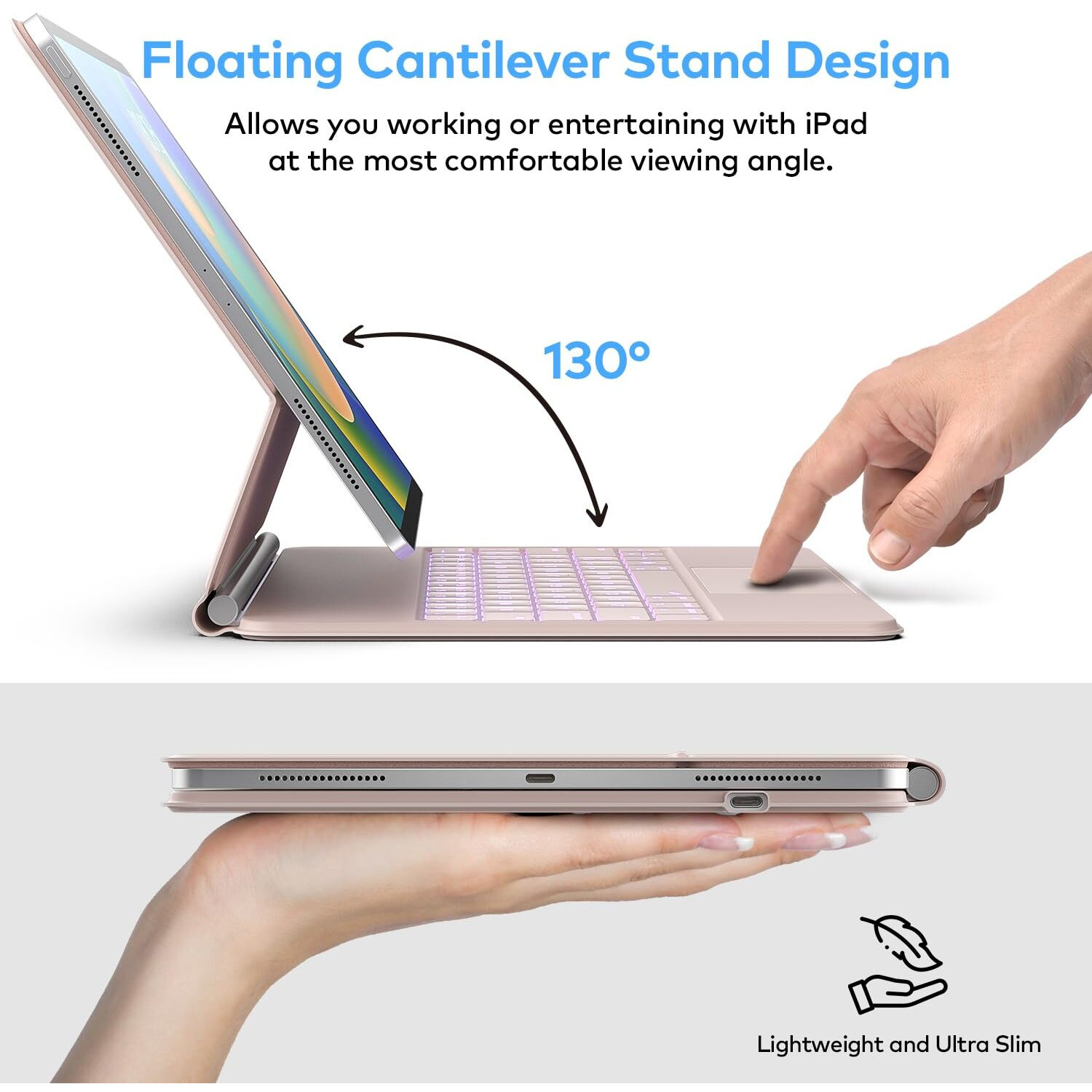 Keyboard Case For Ipad Air 11-Inch (M2) 2024 & Ipad Pro 11 Inch (1St/2Nd/3Rd/4Th Generation) - Magic-Style Magnetic Keyboard Case With Multi-Touch Trackpad Compatible With 10.9  Ipad Air 4Th/5Th Gen.