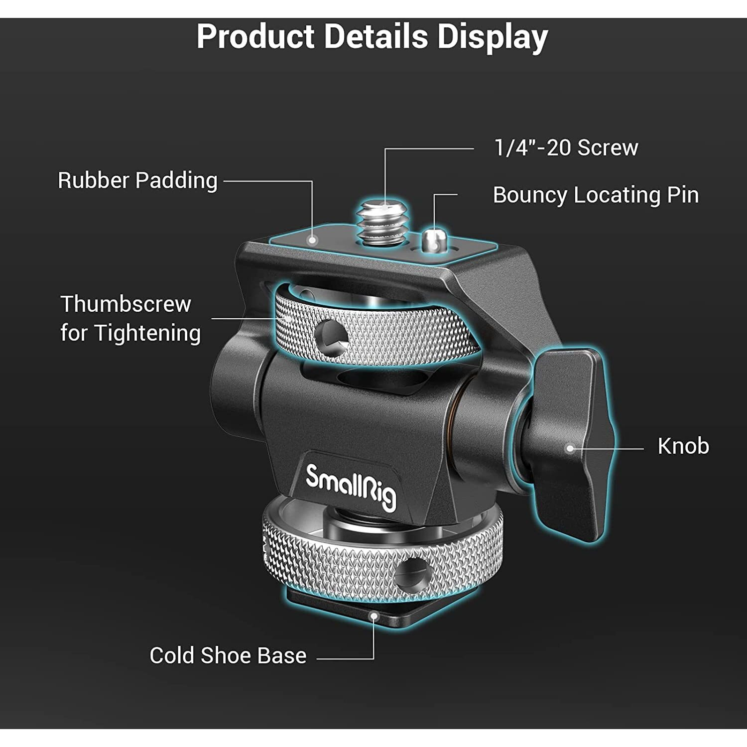 Smallrig Field Monitor Mount Monitor Holder Swivel And Tilt Adjustable With Cold Shoe Mount For 5"" And 7"" Monitor - 2905