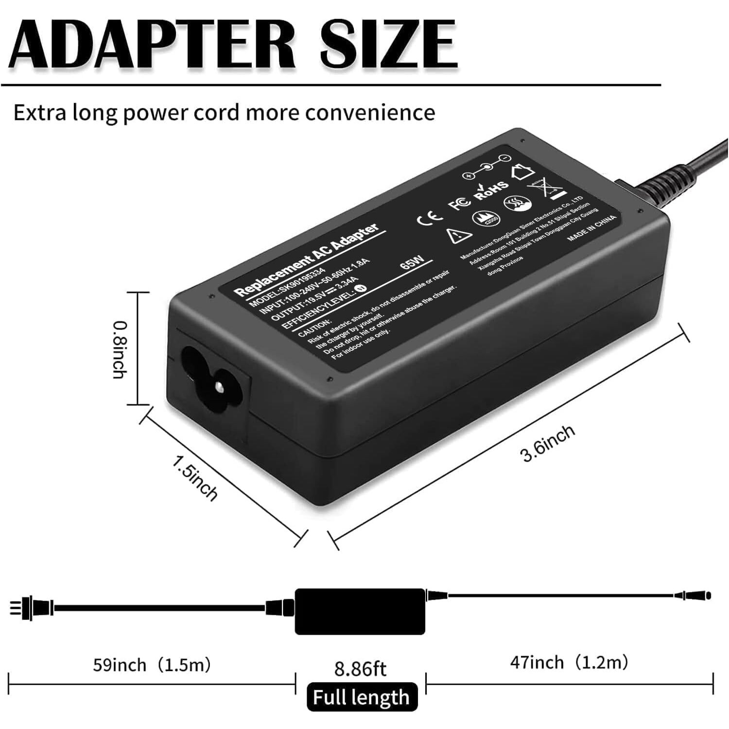 65W 45W Charger For Dell Laptop Fit For Inspiron 11/13/14/15/17 3000 5000 7000 Series(3583 3593 5570) Latitude E5450 Xps 13-65 Watt 45 Watt Ac 2-In-1 Computer Adapter Power Cord (4.5 * 3.0 Mm Jack)