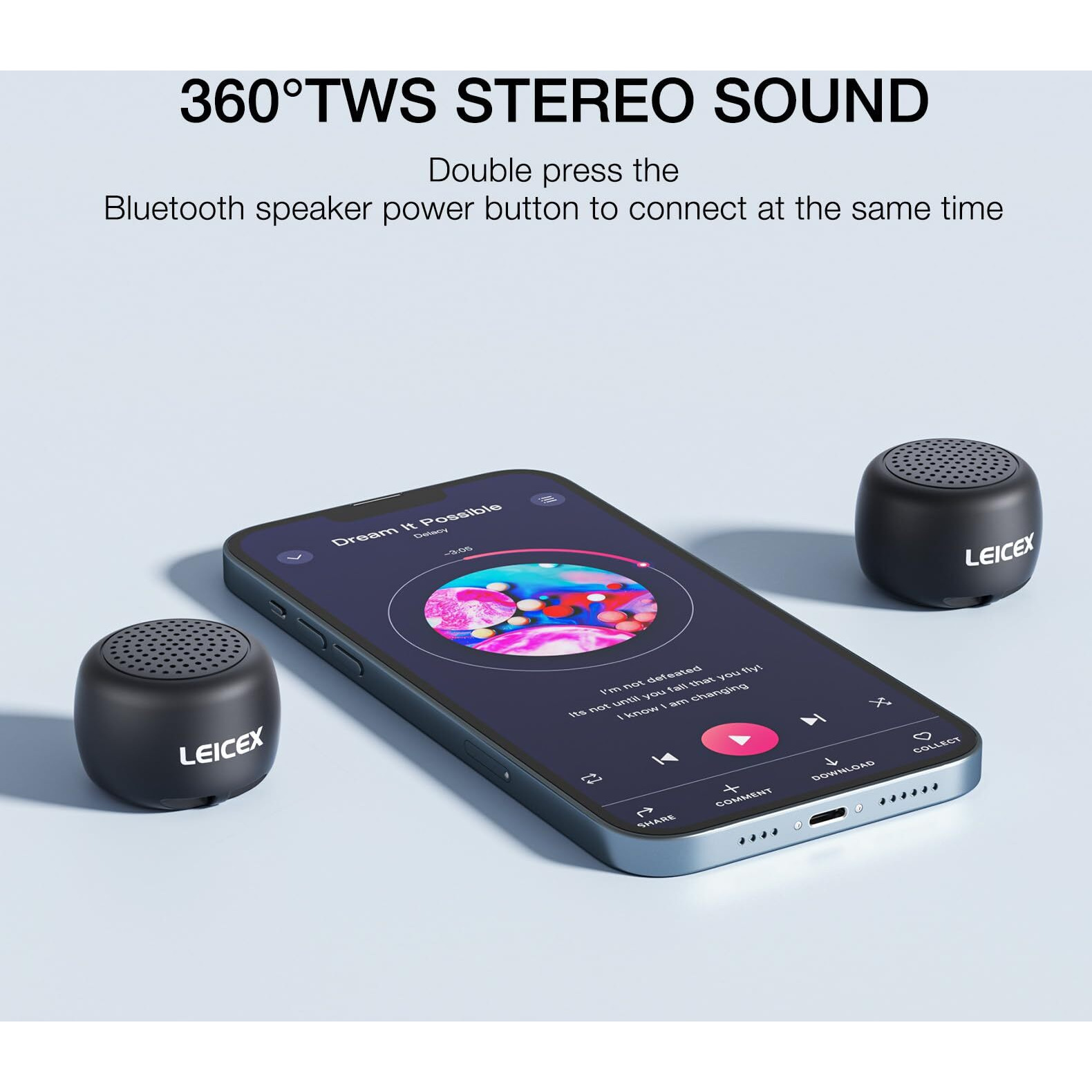 Leicex Mini Bluetooth Speaker  Small Tiny Portable Bluetooth 5.0 Speakers Perfect For Outdoor Indoor(Black)