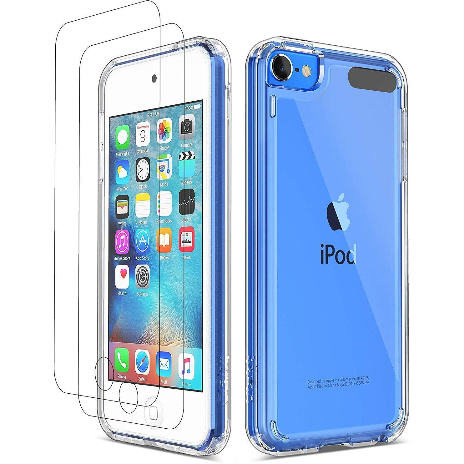 Ulak Compatible With Ipod Touch 7 Case Clear  Ipod Touch 6 Touch 5 Case With 2 Screen Protectors  [Anti-Yellowing] Slim Soft Tpu Bumper Hard Cover For Ipod Touch 5Th /6Th /7Th Generation  Clear