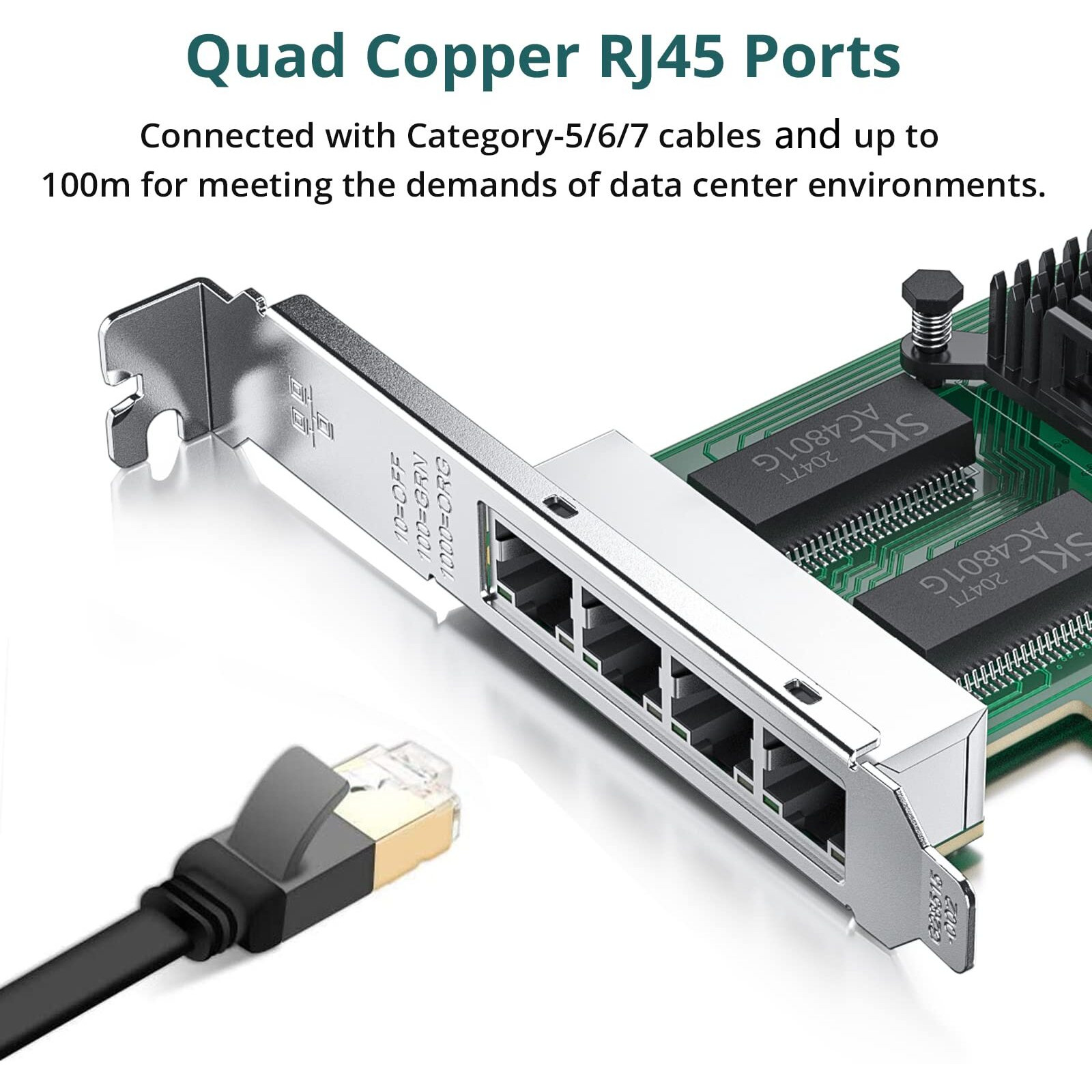 4 Port Gigabit Nic For Intel I350-T4 With Low Profile  Gigabit Ethernet Network Adapter Card With Intel I350-Am4 Controller  Support Windows/Xp/Linux/Vmware Esx/Esxi*  Quad Rj45 Ports  Pci-E 2.1 X4