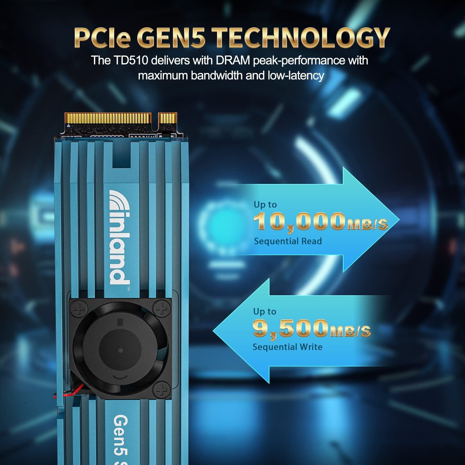 Inland Td510 2Tb Pcie 5.0 M.2 Ssd Gen5 X 4 232-L 3D Tlc Nand Nvme 2280 Internal Solid State Drive Gaming Ssd With Heatsink & Dram