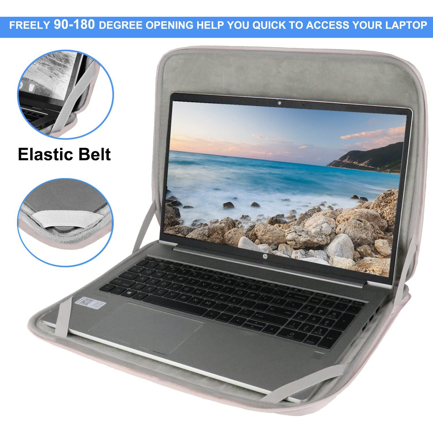 Laptop Sleeve Case 14 Inch  Durable Shockproof Protective Computer Cover Flip Case Briefcase Carrying Bag Compatible With 14&quot&quot-15&quot&quot Hp  Lenovo  Asus  Acer  Notebook  Chromebook Computer  Pink