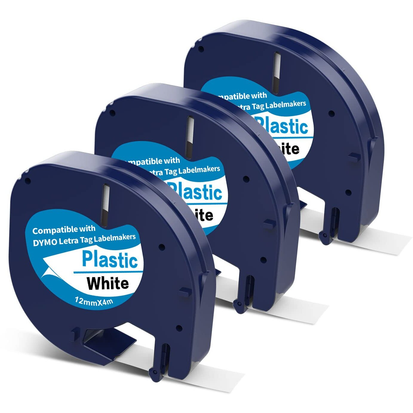 3 X 91331 Plastic White Label Tape Replacement For Dymo Letratag Refills 12Mm 1/2 X 13 For Letra Tag Label Maker Refills Lt100H Lt100T Qx50