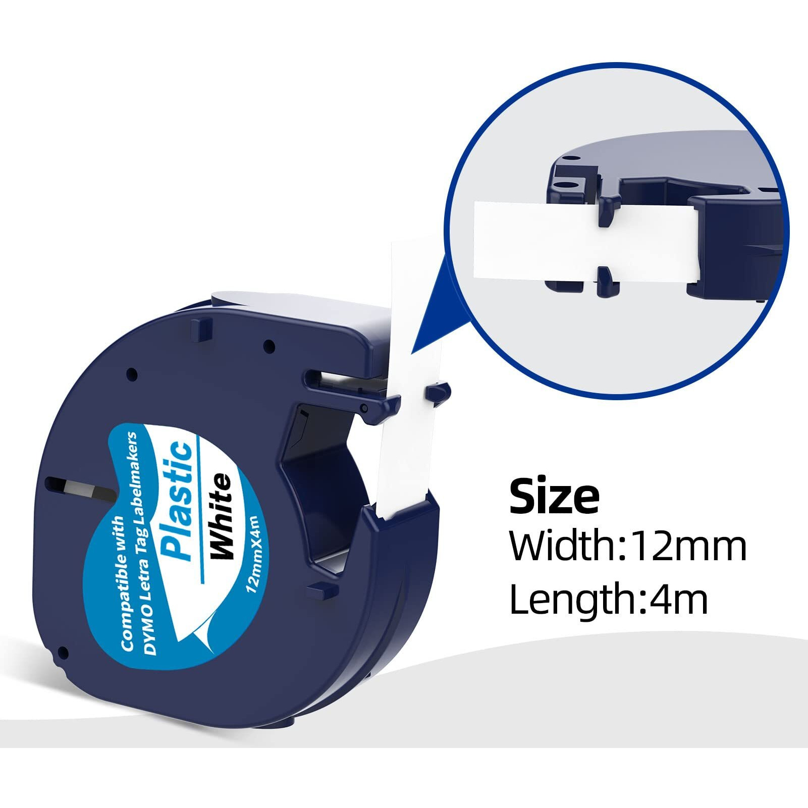 3 X 91331 Plastic White Label Tape Replacement For Dymo Letratag Refills 12Mm 1/2 X 13 For Letra Tag Label Maker Refills Lt100H Lt100T Qx50