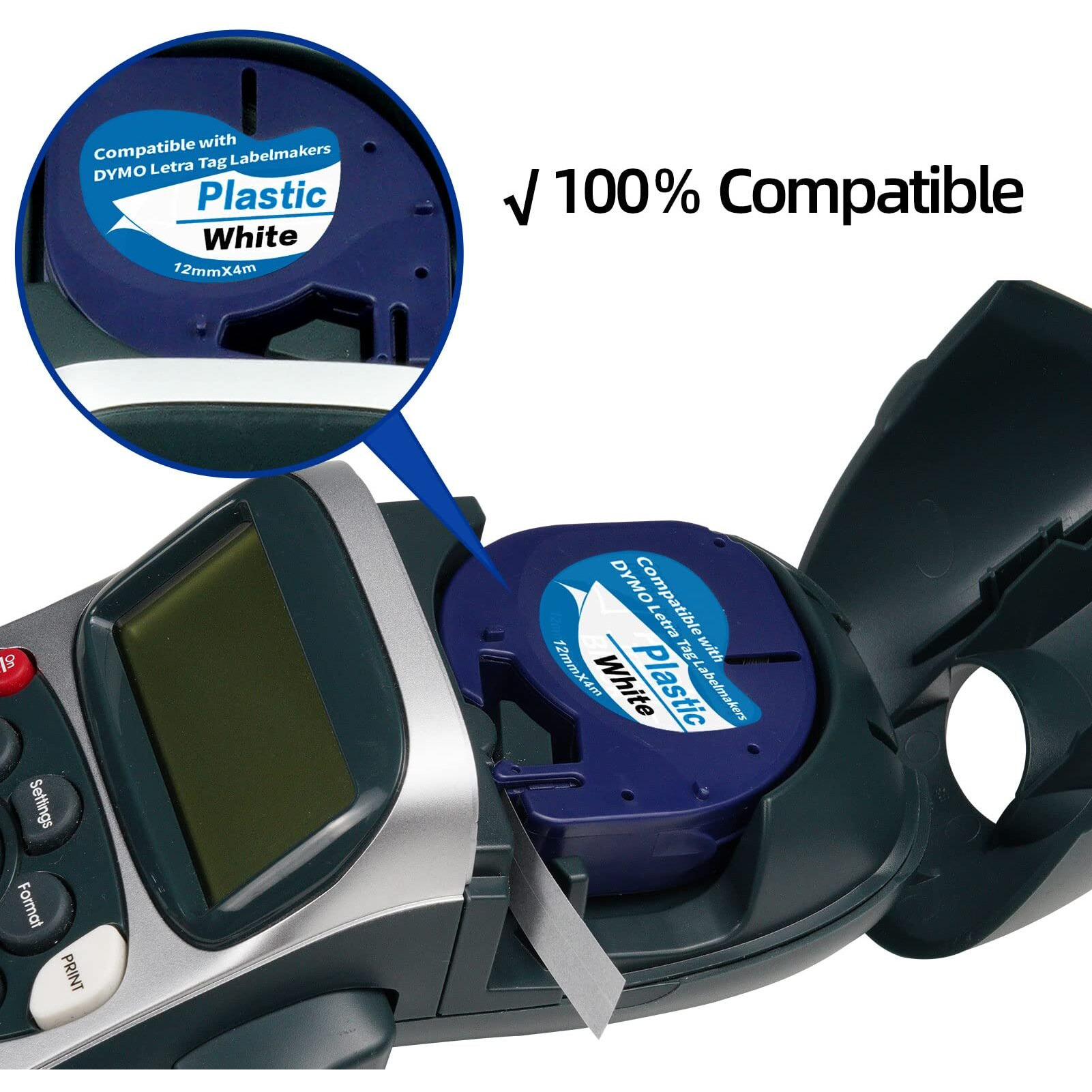 3 X 91331 Plastic White Label Tape Replacement For Dymo Letratag Refills 12Mm 1/2 X 13 For Letra Tag Label Maker Refills Lt100H Lt100T Qx50