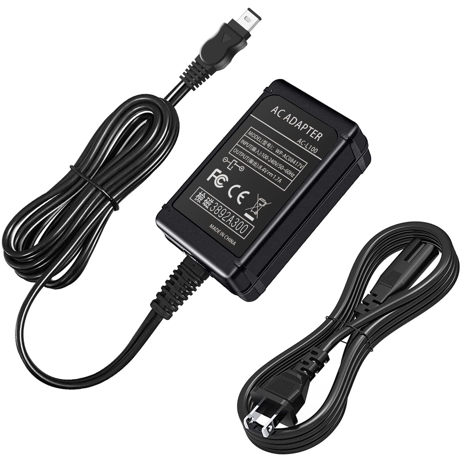 Tkdy Ac-L100 For Sony Handycam Camcorder Charger Cord  Acl100 Power Supply Adapter For Sony Hi8 Dcr Trv128 Trv103 Trv130 Trv150  Ccd-Trv108 Trv308 Replace Ac-L10A L10B L15A L15B L100A L100B L100C.