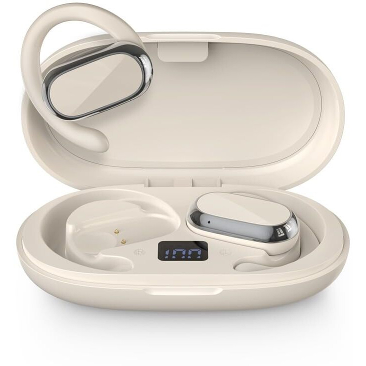 Butyoef Open Ear Headphones 360-Degree Panoramic Sound  Dt4.0 Without Sound Loss Air Conduction  48H Range Led Display Ipx7 Waterproof  Wireless Earbuds For Meeting  Driving Traveling