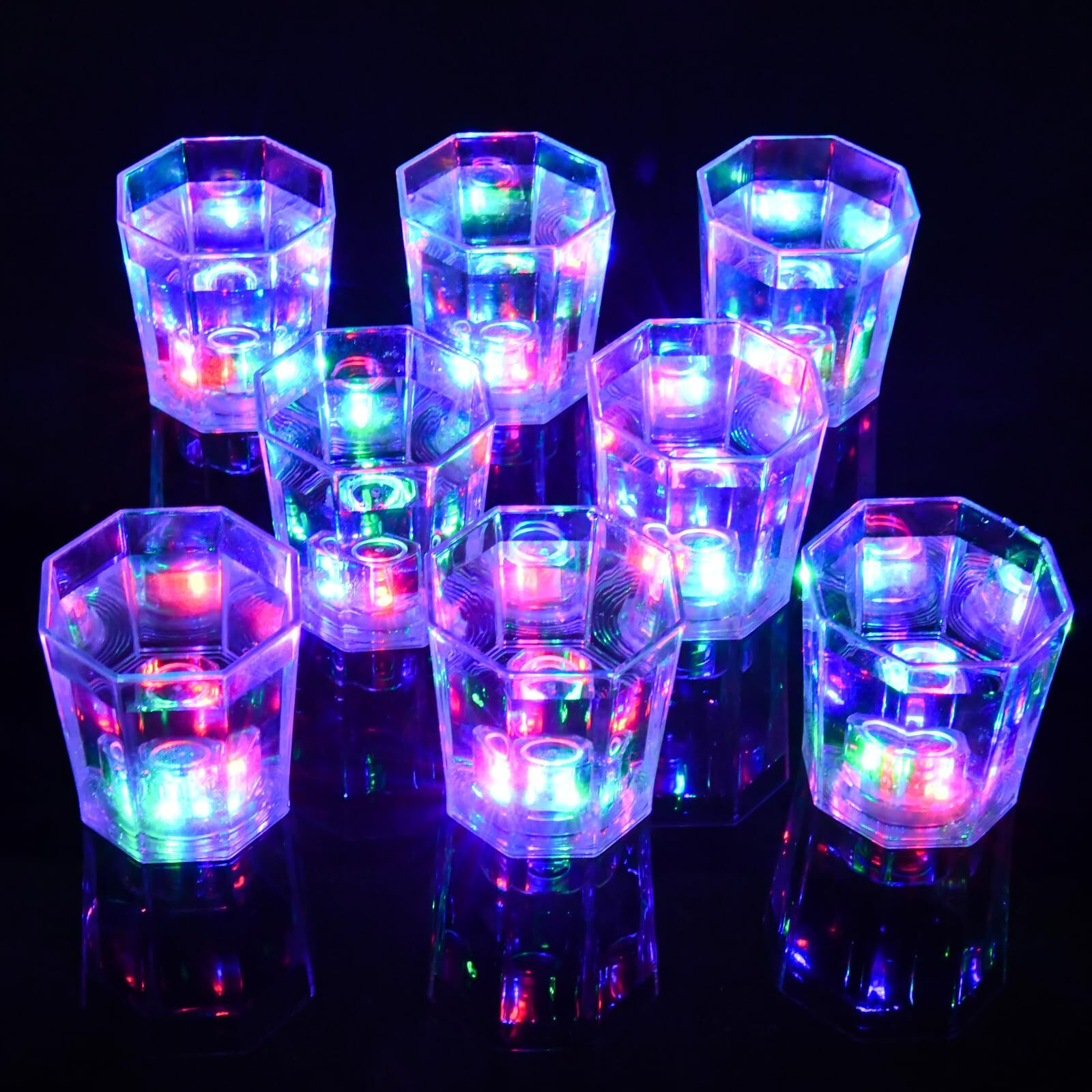 Light Up Shot Glasses Set Of 24 Party Favors Adults Shot Cups For Party Led Flash Light Up Drinking Glasses Glow In The Dark Shot Glasses For Birthday Christmas Halloween Weddings Festivals Etc