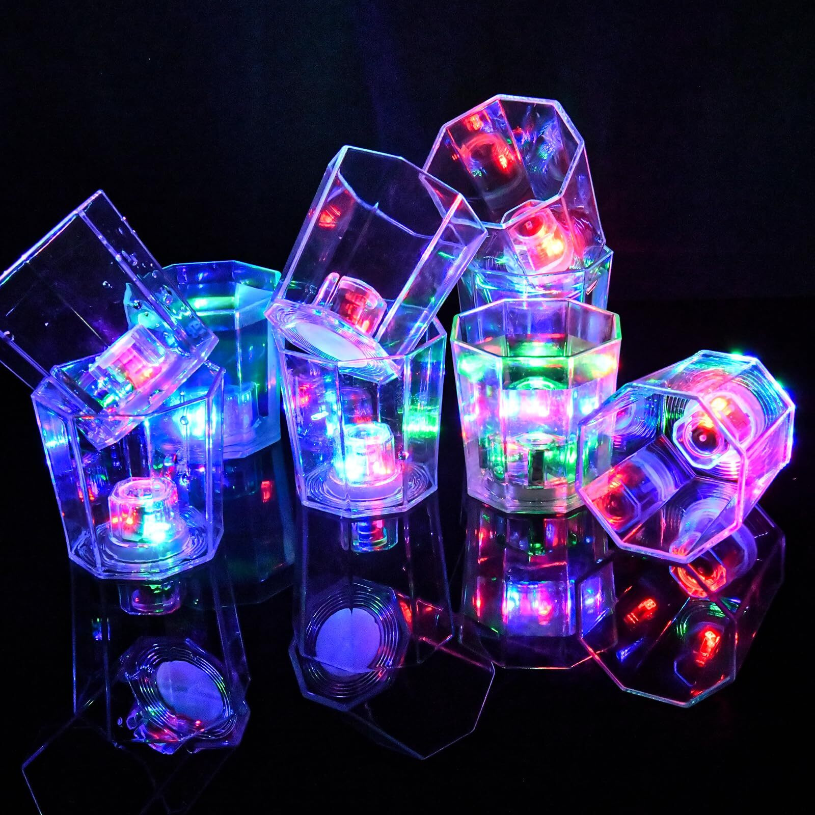 Light Up Shot Glasses Set Of 24 Party Favors Adults Shot Cups For Party Led Flash Light Up Drinking Glasses Glow In The Dark Shot Glasses For Birthday Christmas Halloween Weddings Festivals Etc
