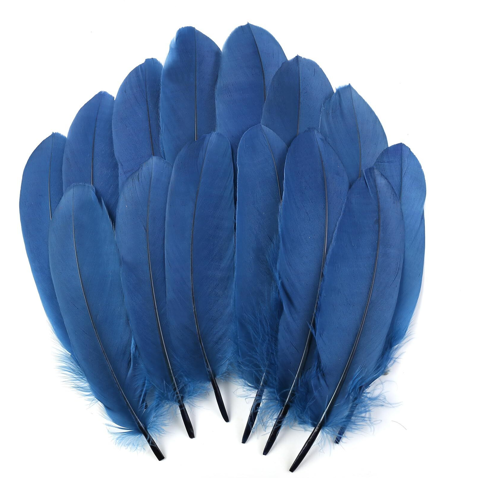 Tharaht 120Pcs Navy Goose Feathers Natural Bulk 6-8 Inch 15-20Cm For Crafts Diy Cosplay Wedding Party Halloween Decoration Goose Nagoire Feathers
