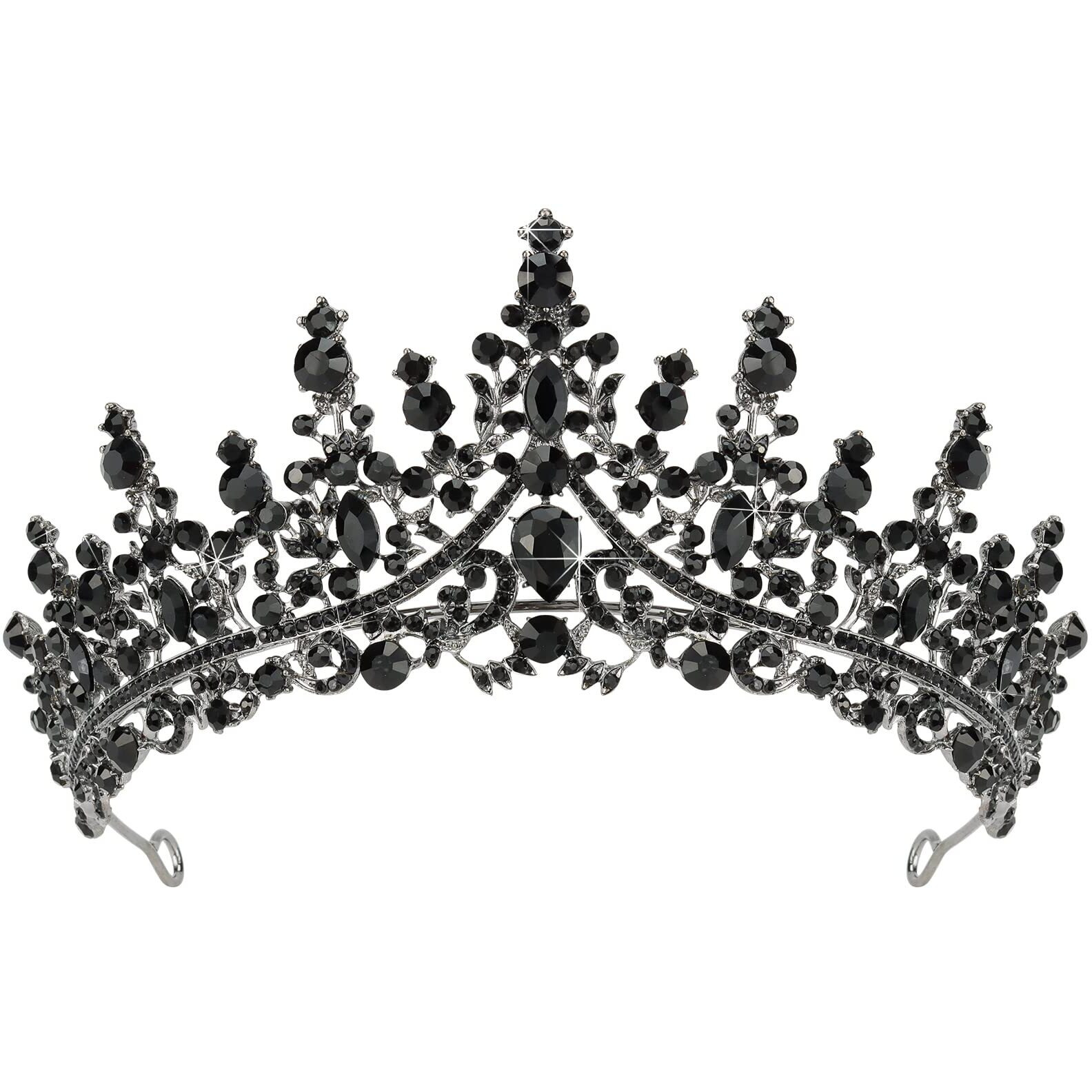 Tobatoba Black Tiaras For Women  Black Crystal Crowns For Women  Gothic Crown Halloween Tiara Crown  Queen Crown  Black Wedding Tiara  Gothic Halloween Costumes For Women Prom Halloween Accessories